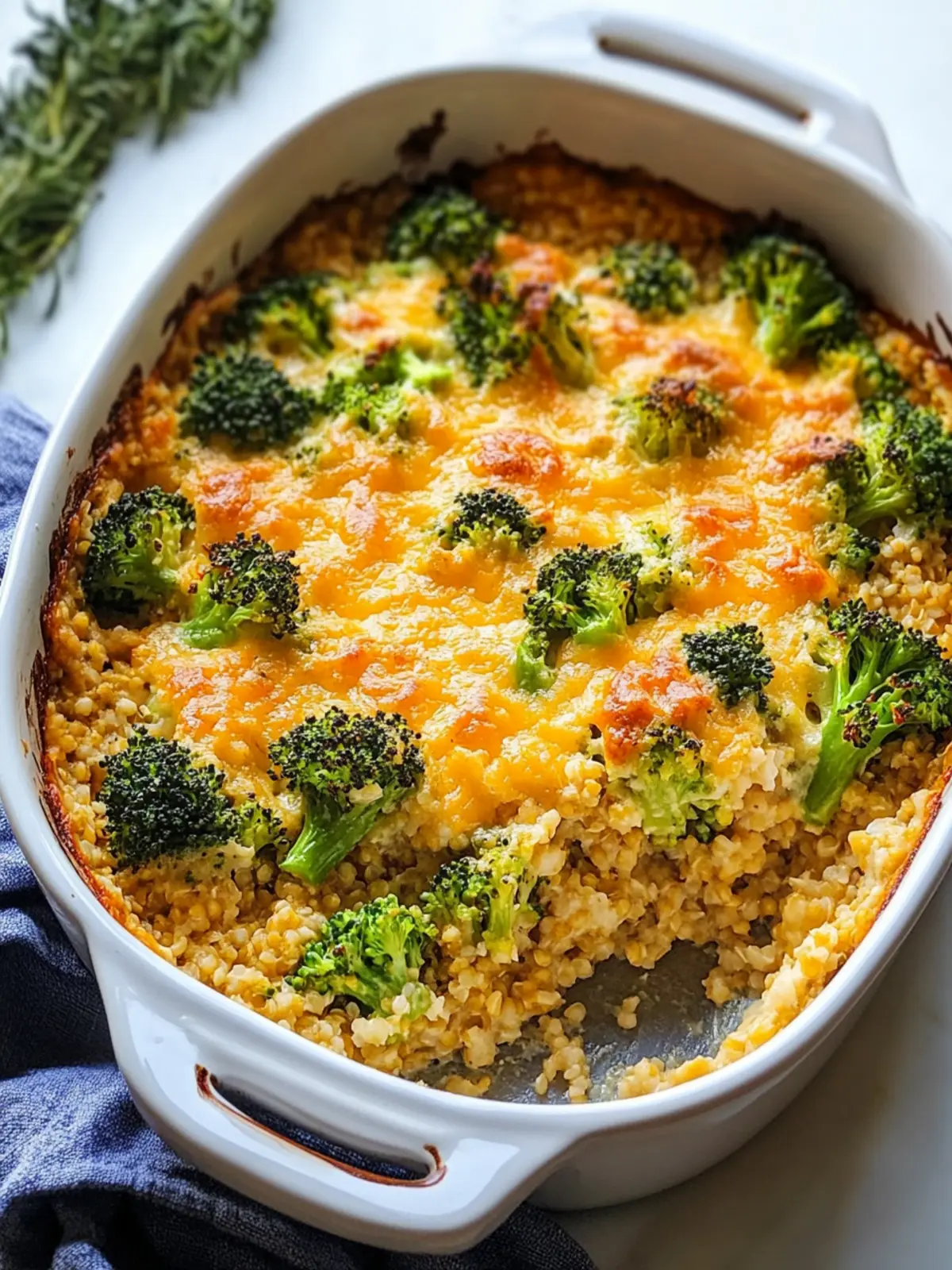 Oven Baked Broccoli and Cheddar Millet Casserole Bliss Oven Baked Broccoli and Cheddar Millet Casserole