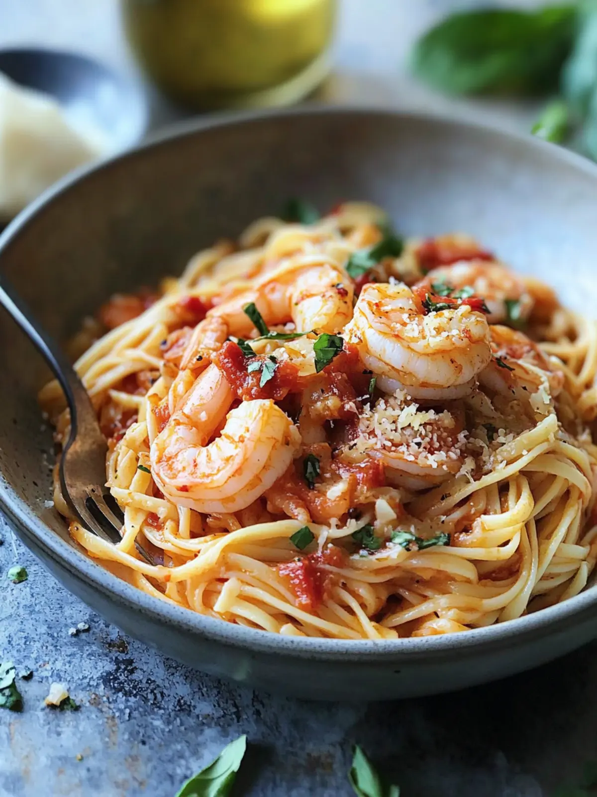 Italian Shrimp and Linguine with Spicy Sauce