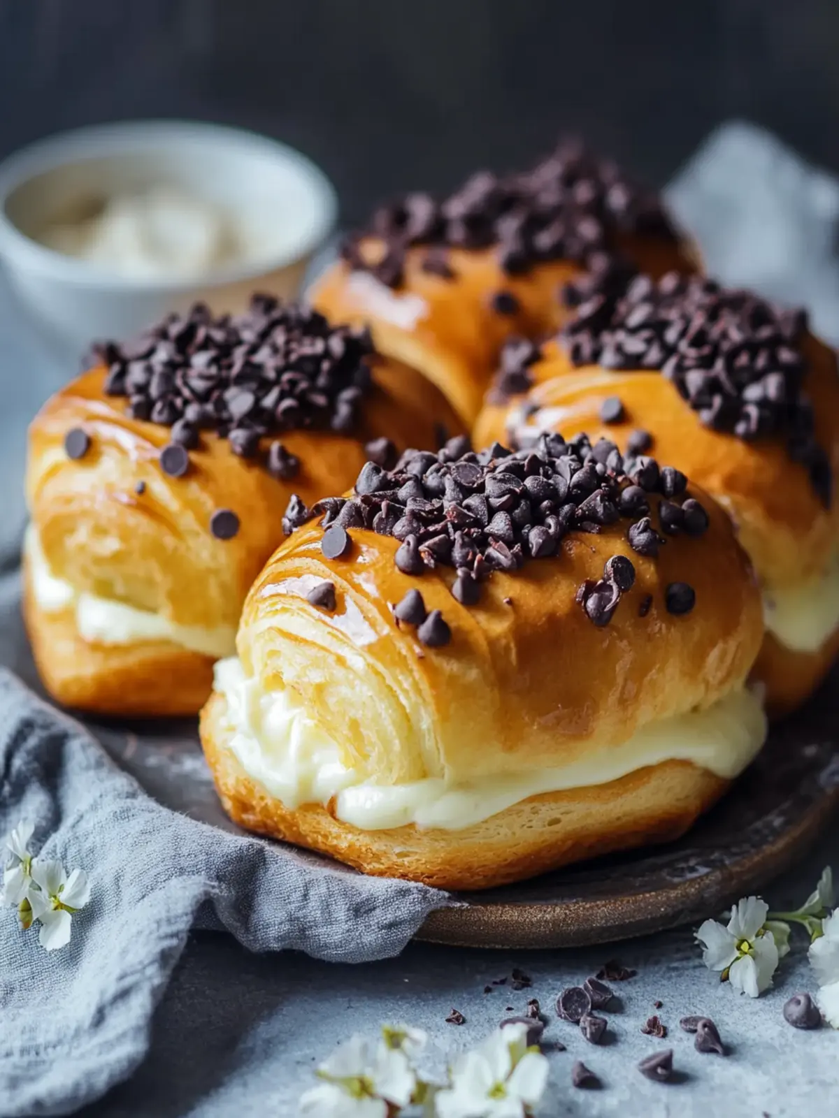 Chocolate Chip Custard Brioches for a Cozy Morning Treat Chocolate Chip Custard Brioches