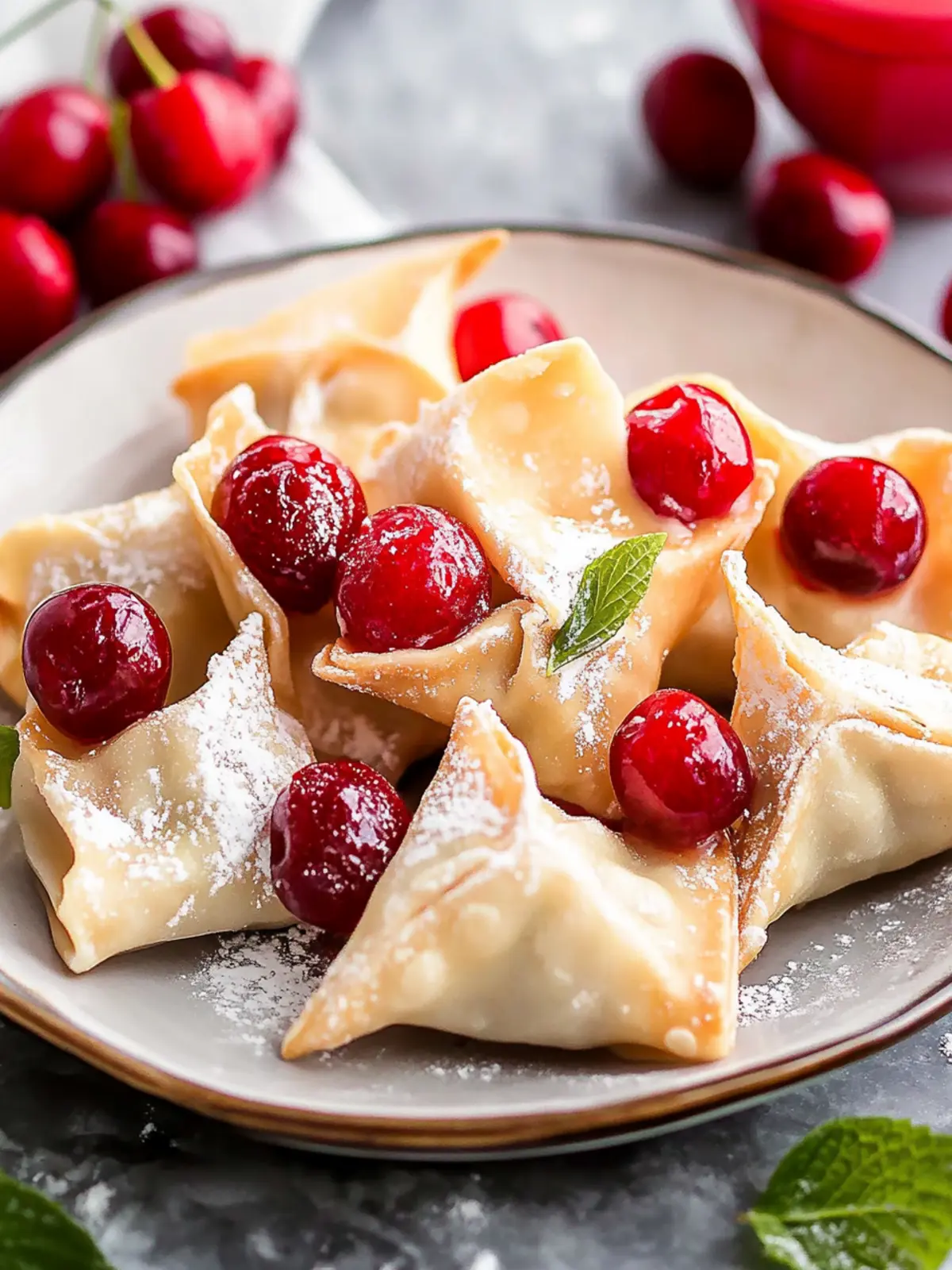 Irresistible Cherry Cheesecake Dessert Wontons to Swoon Over Cherry Cheesecake Dessert Wontons