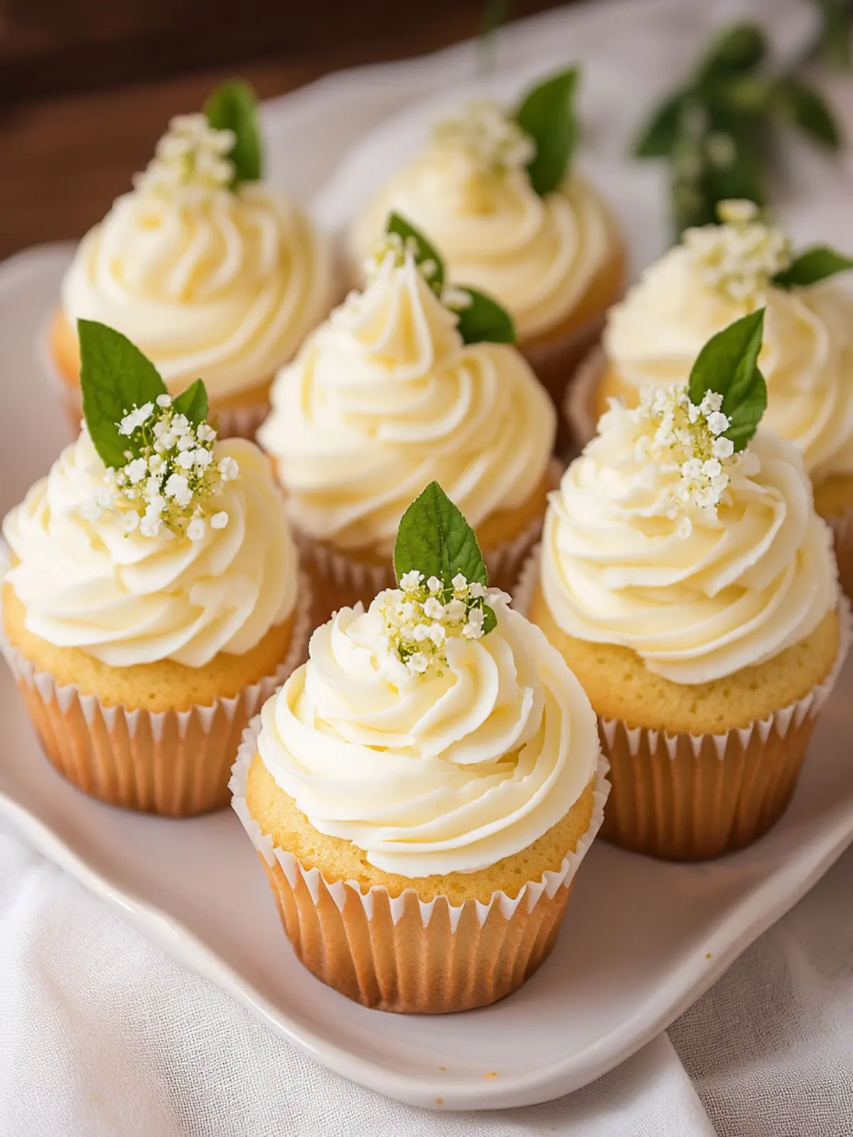 Delicious Elderflower Cupcakes with Meyer Lemon Twist Elderflower Cupcakes