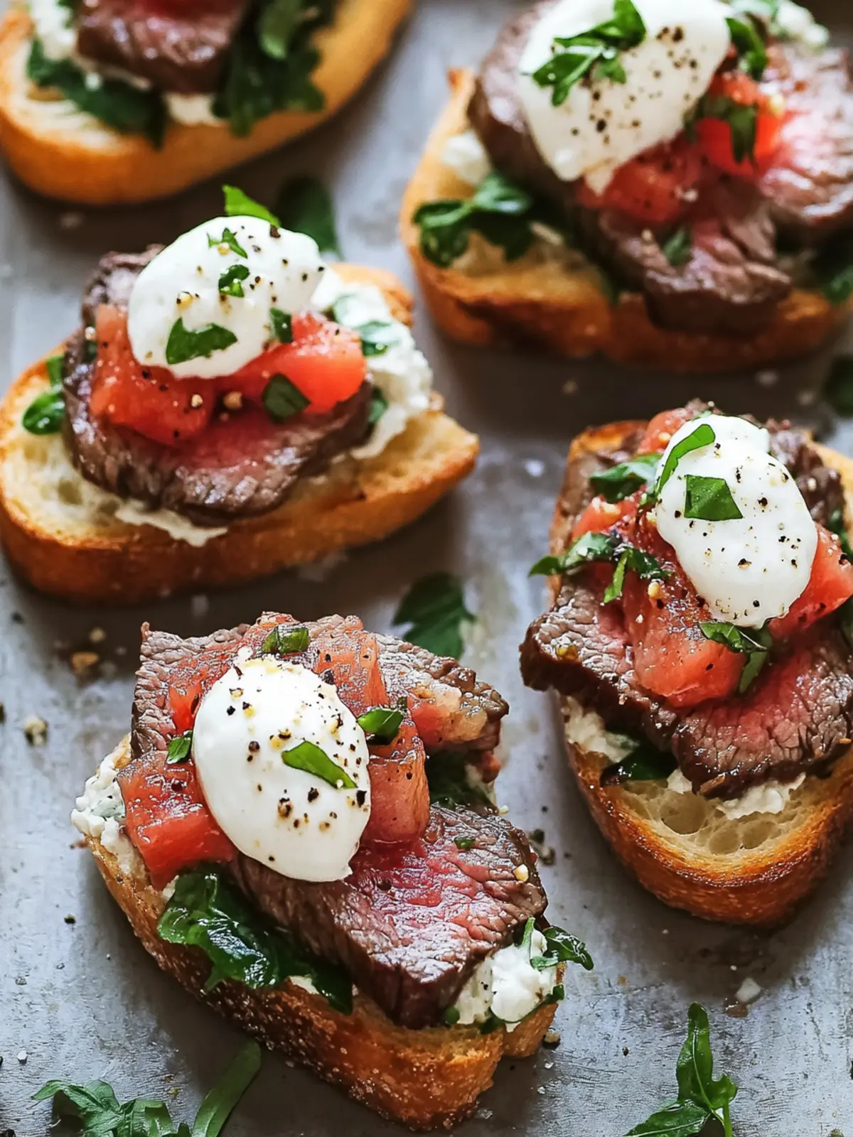 Steak Crostini with Zesty Horseradish Cream for a Savory Treat Steak Crostini