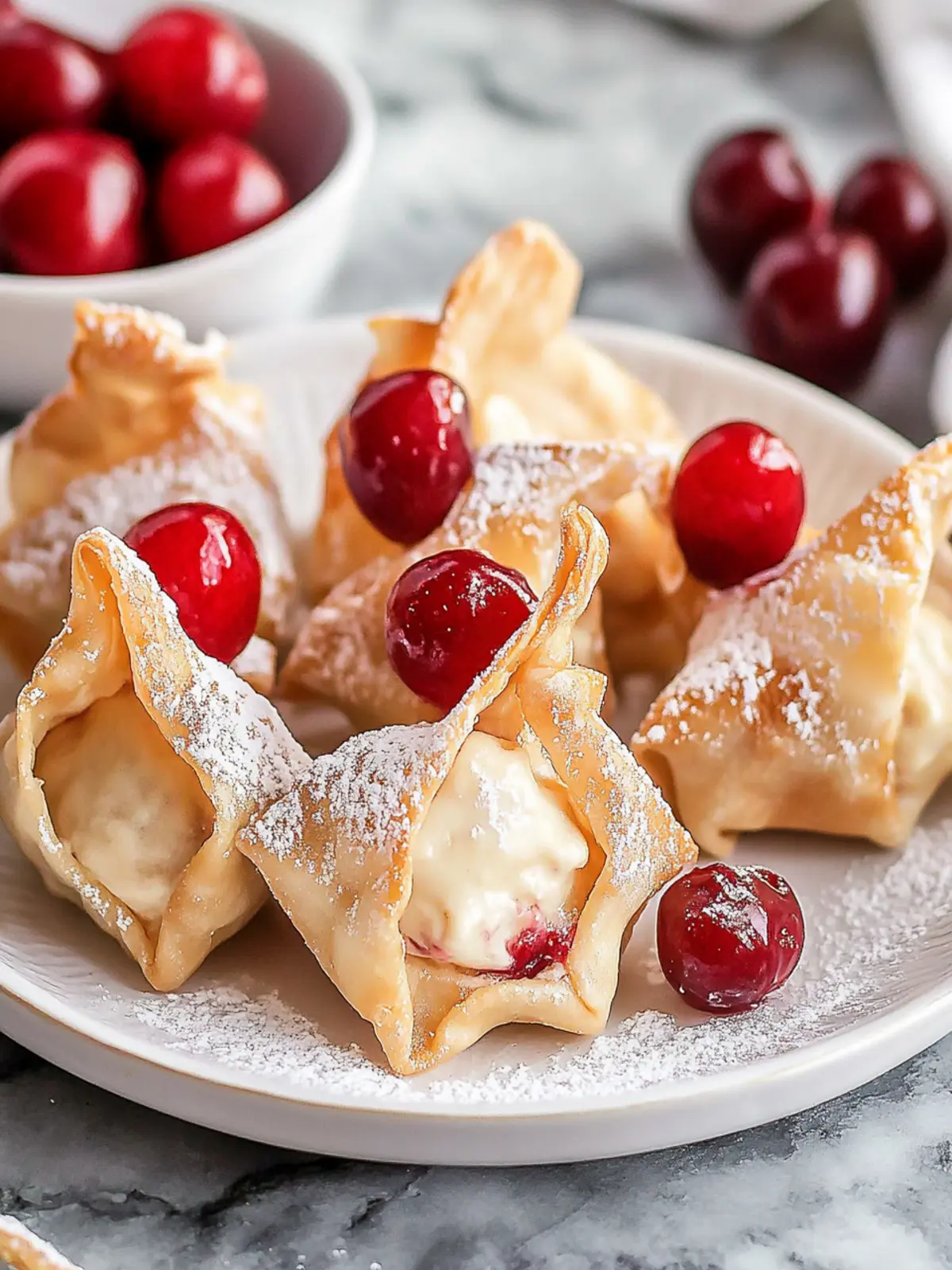 Irresistible Cherry Cheesecake Dessert Wontons to Swoon Over Cherry Cheesecake Dessert Wontons