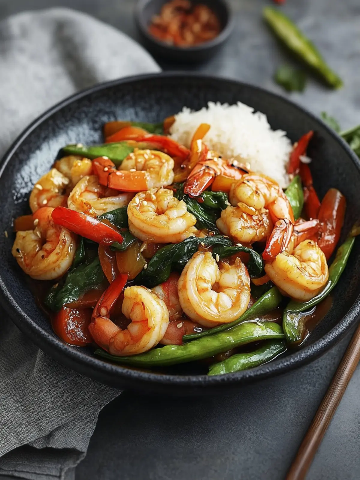 Honey Soy Garlic Prawn Stir-Fry