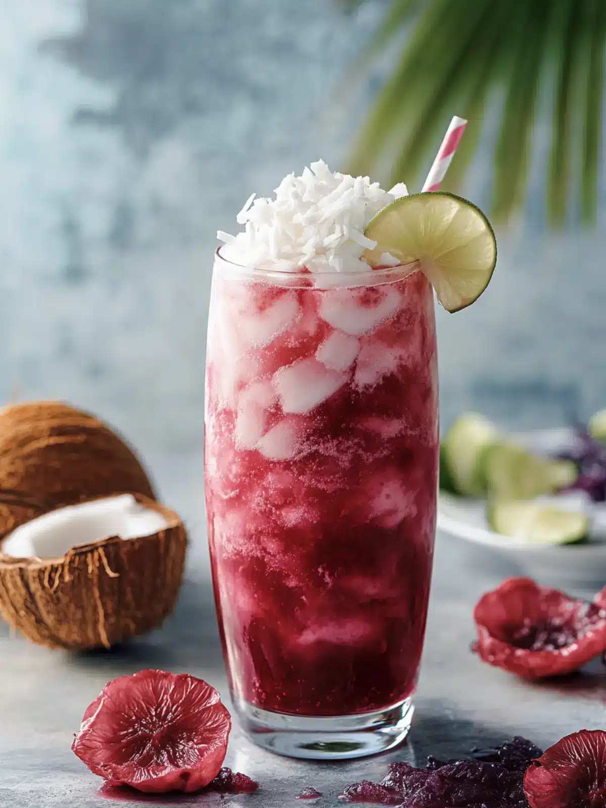 Coconut Hibiscus Breeze Mocktail