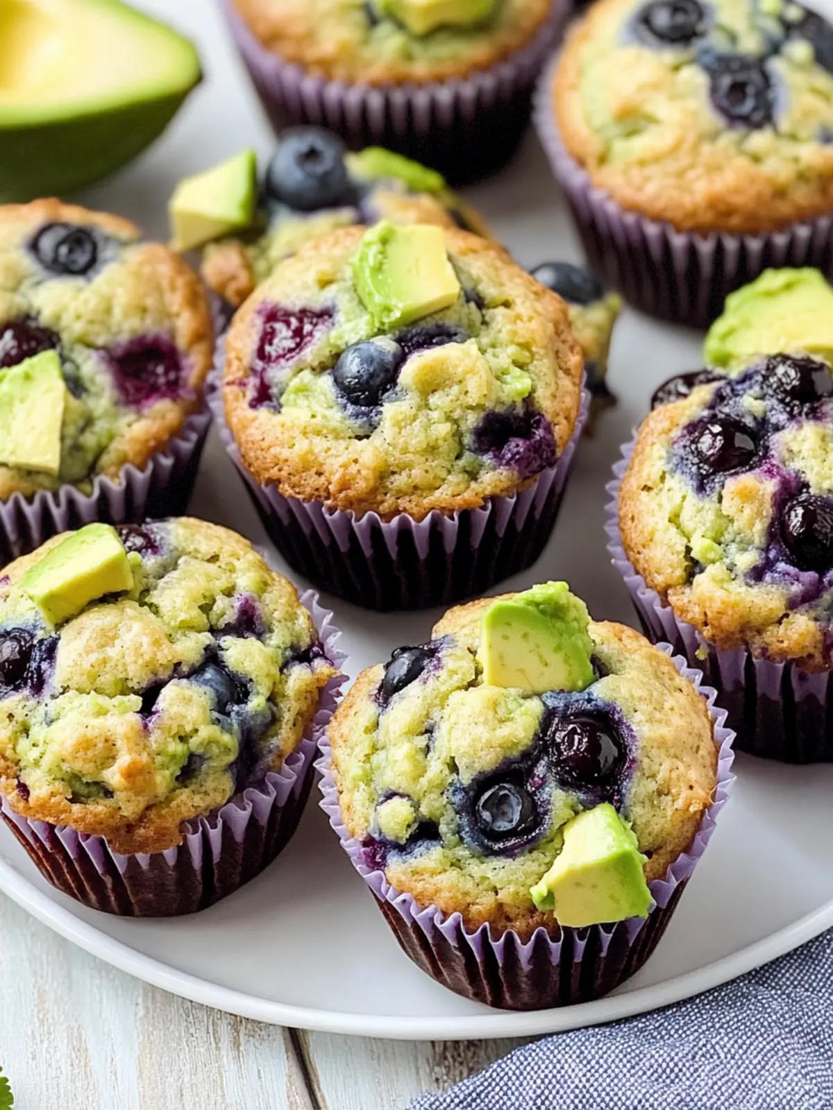 Avocado Blueberry Muffins