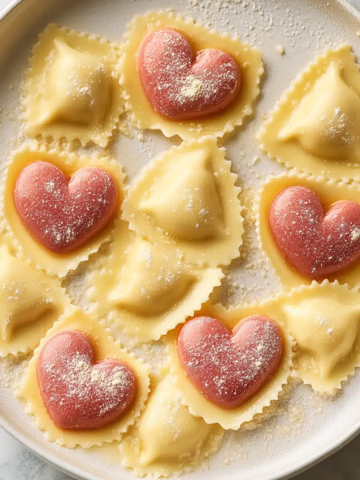 Heartfelt Cheese Ravioli Hearts with Tomato Glory Cheese Ravioli Hearts