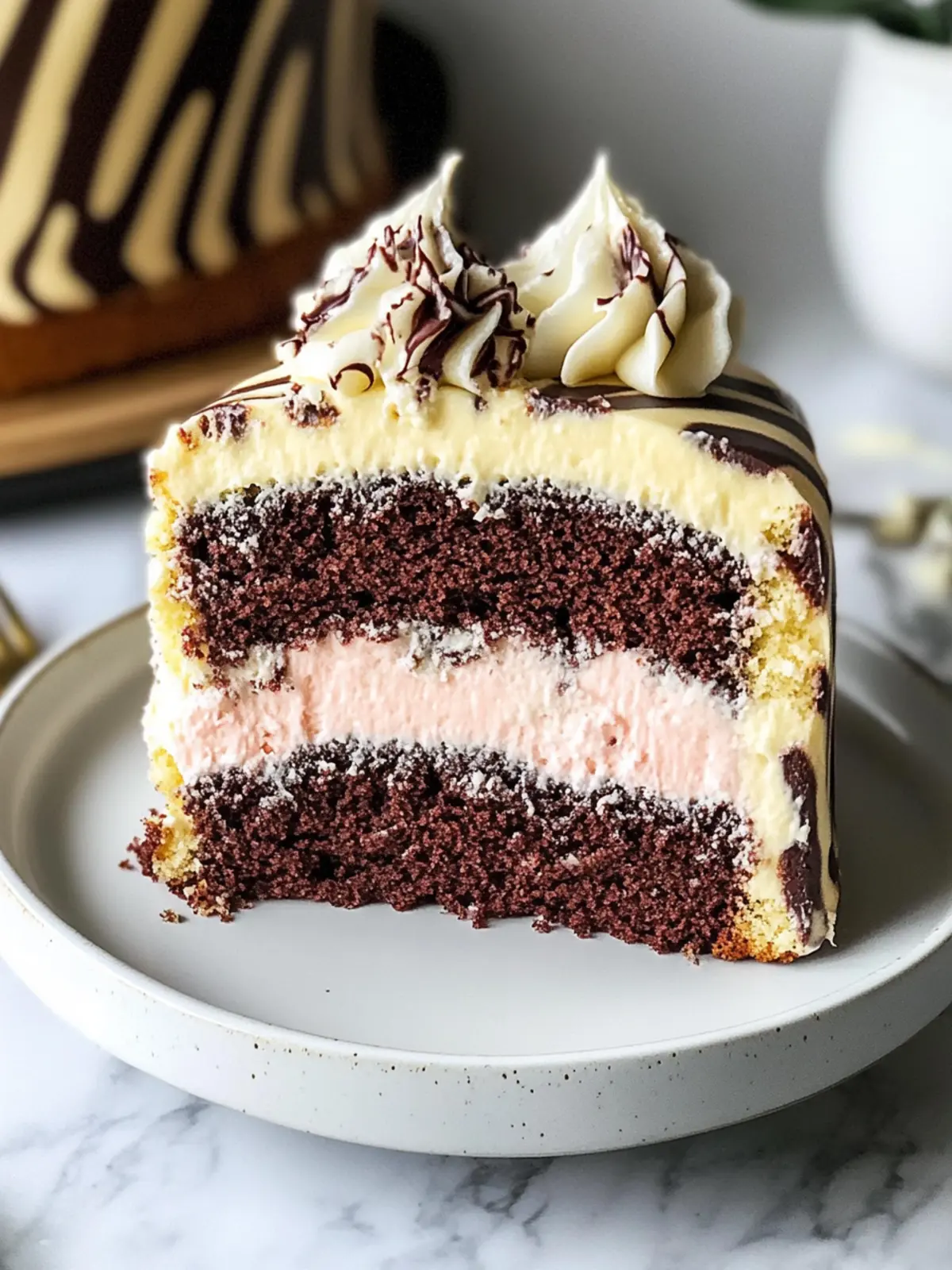 Ultimate Zebra Cake with Cream Cheese Frosting You’ll Love Zebra Cake with Cream Cheese Frosting