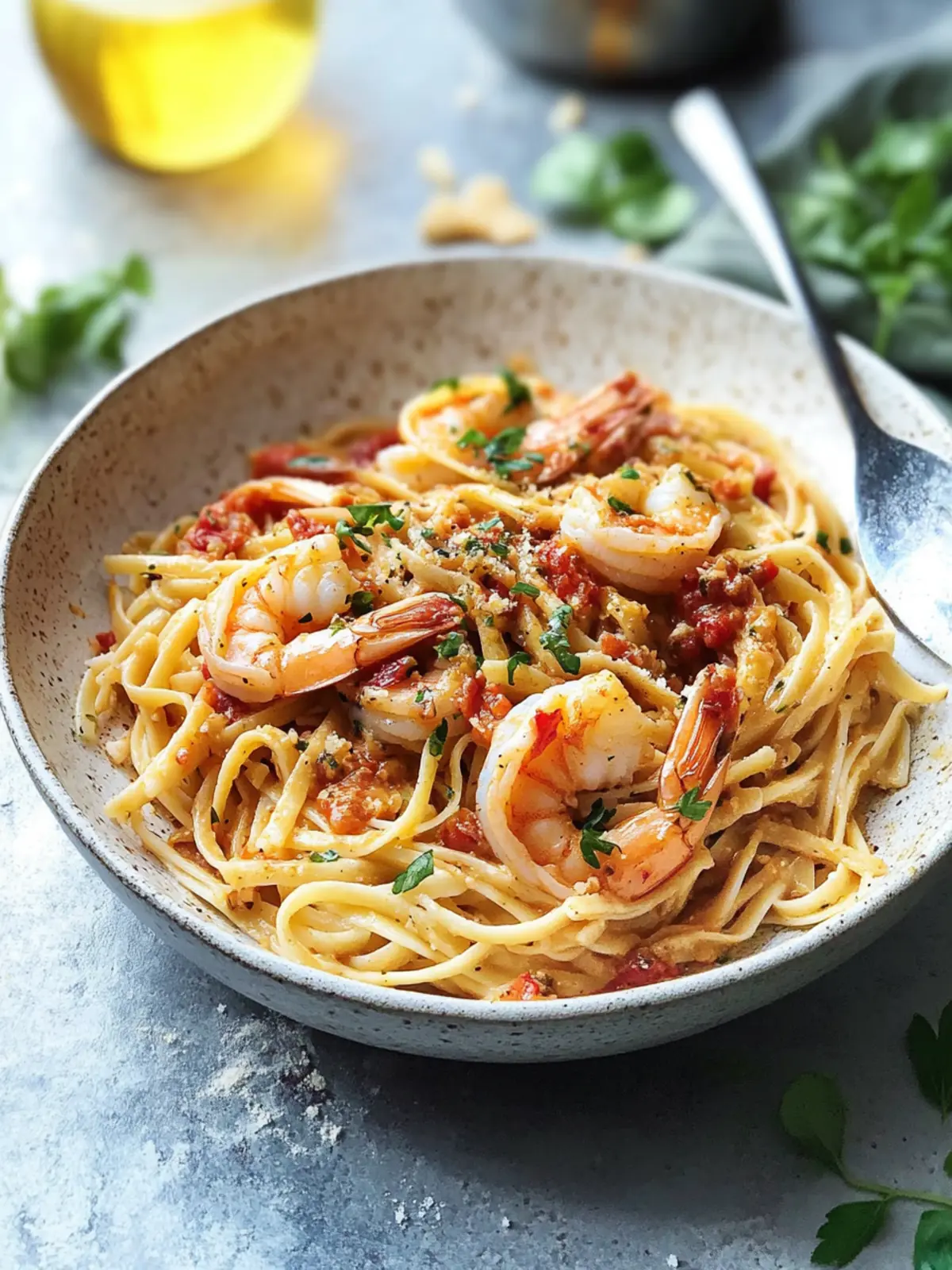 Italian Shrimp and Linguine with Spicy Sauce