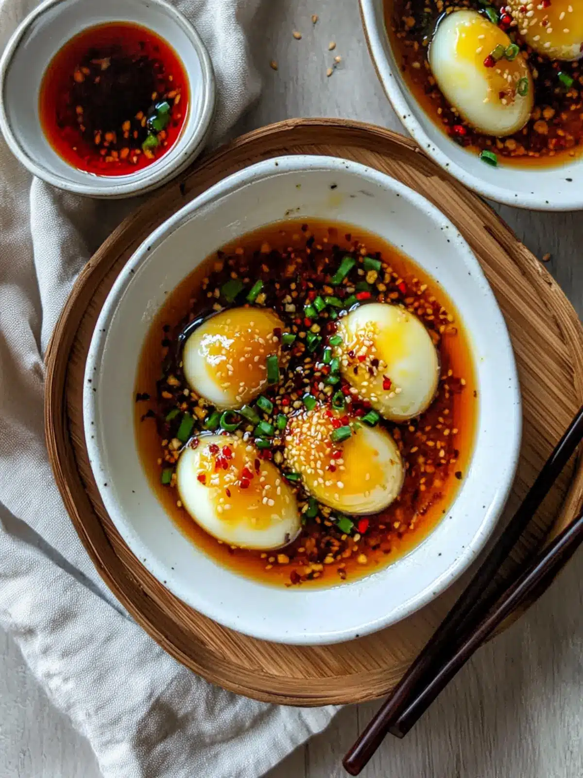Chinese Steamed Eggs With Soy Garlic Sauce