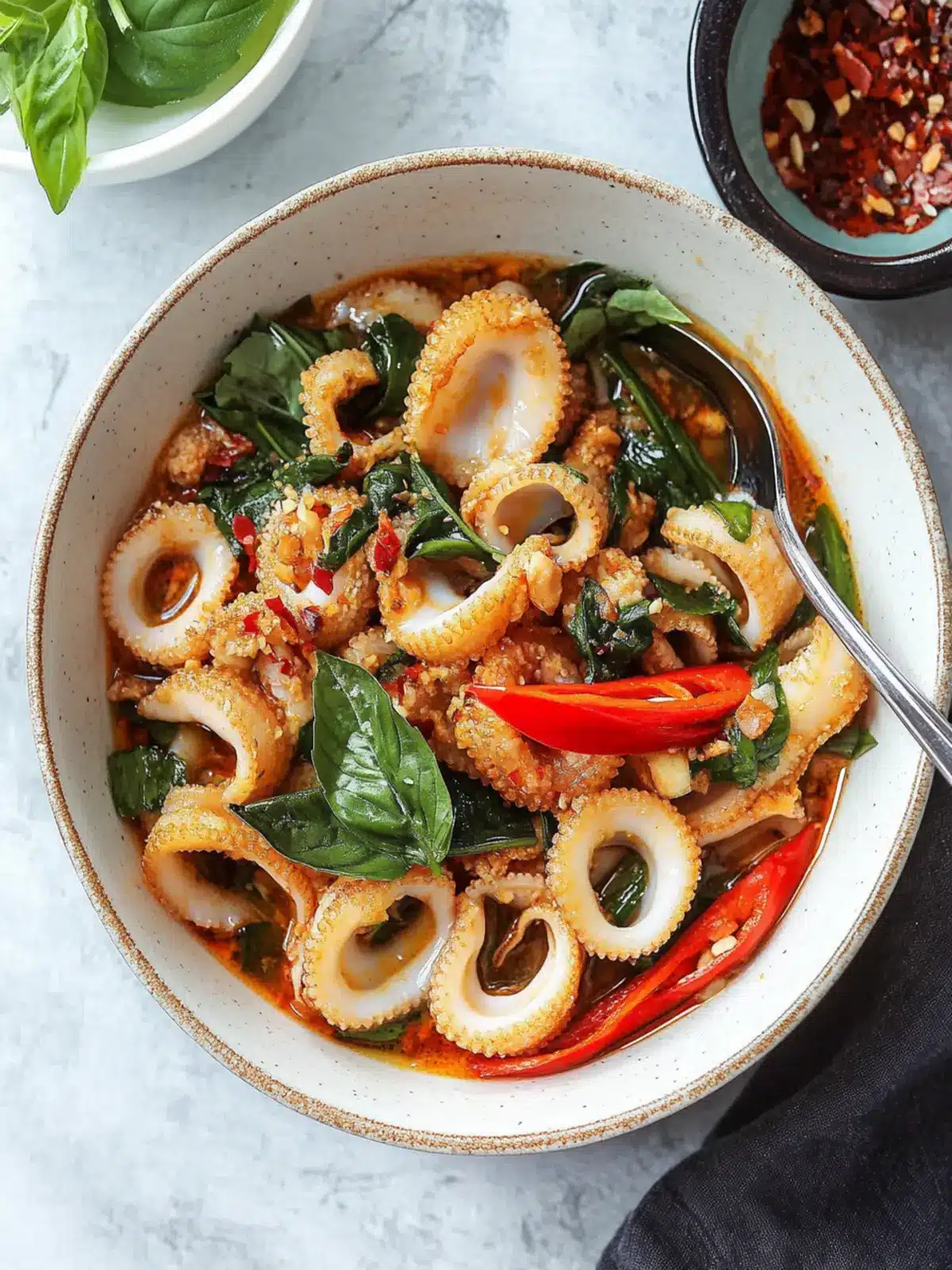 Savor Thai Squid with Fresh Basil in Just 25 Minutes Thai Squid