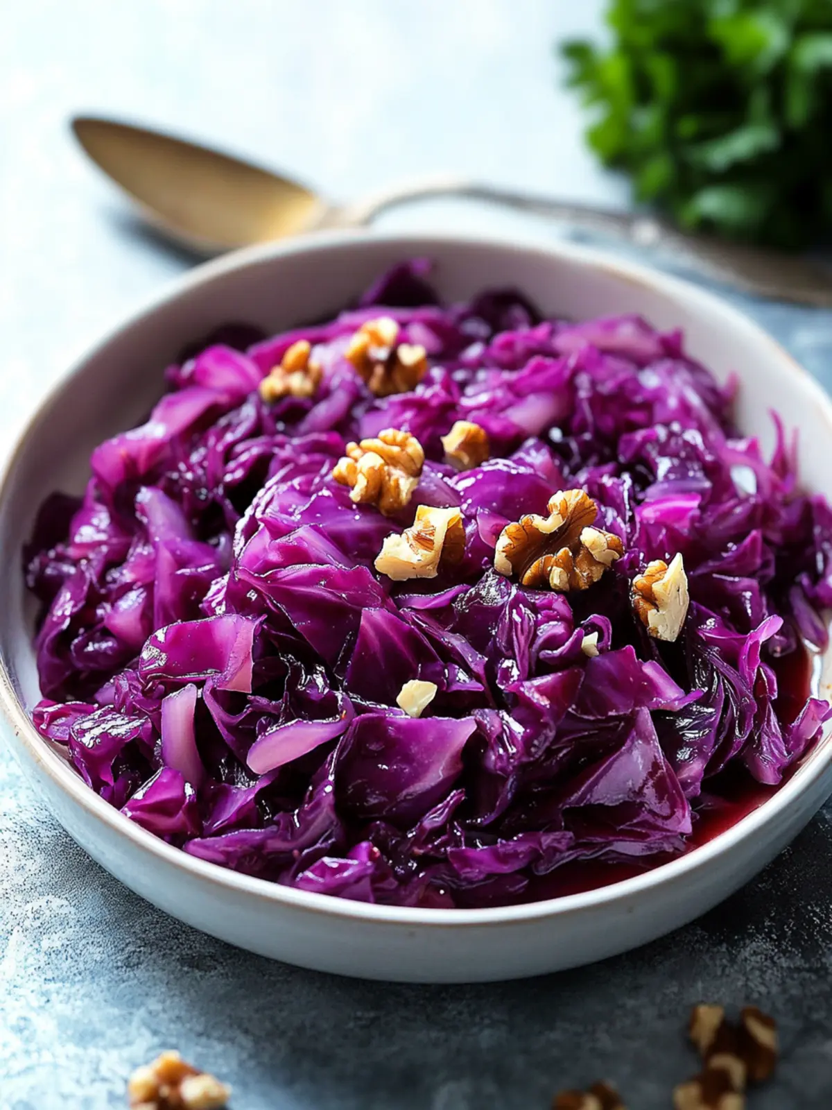 Savory Braised Red Cabbage with Walnuts for a Cozy Night Braised Red Cabbage with Walnuts