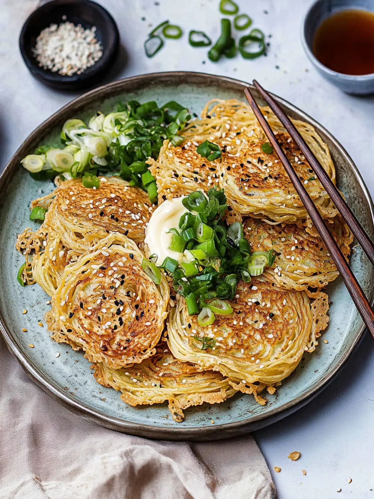 Crispy Enoki Pancakes