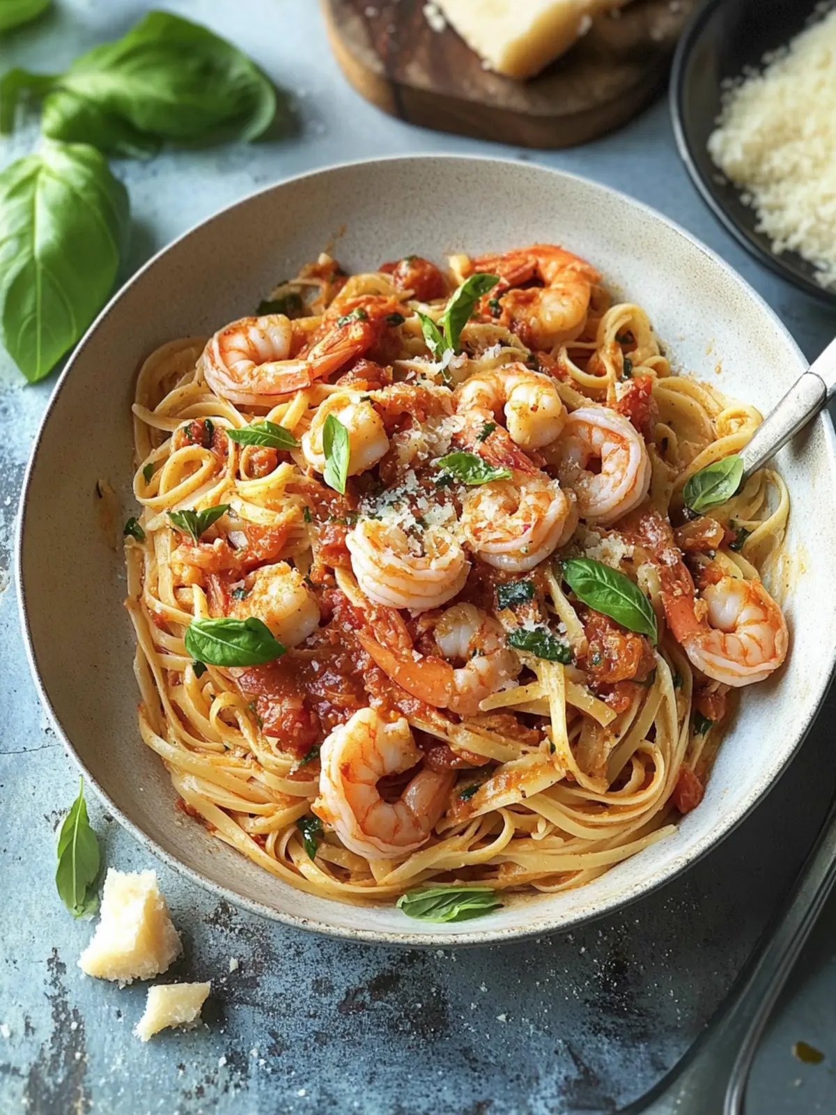 Italian Shrimp and Linguine with Spicy Sauce