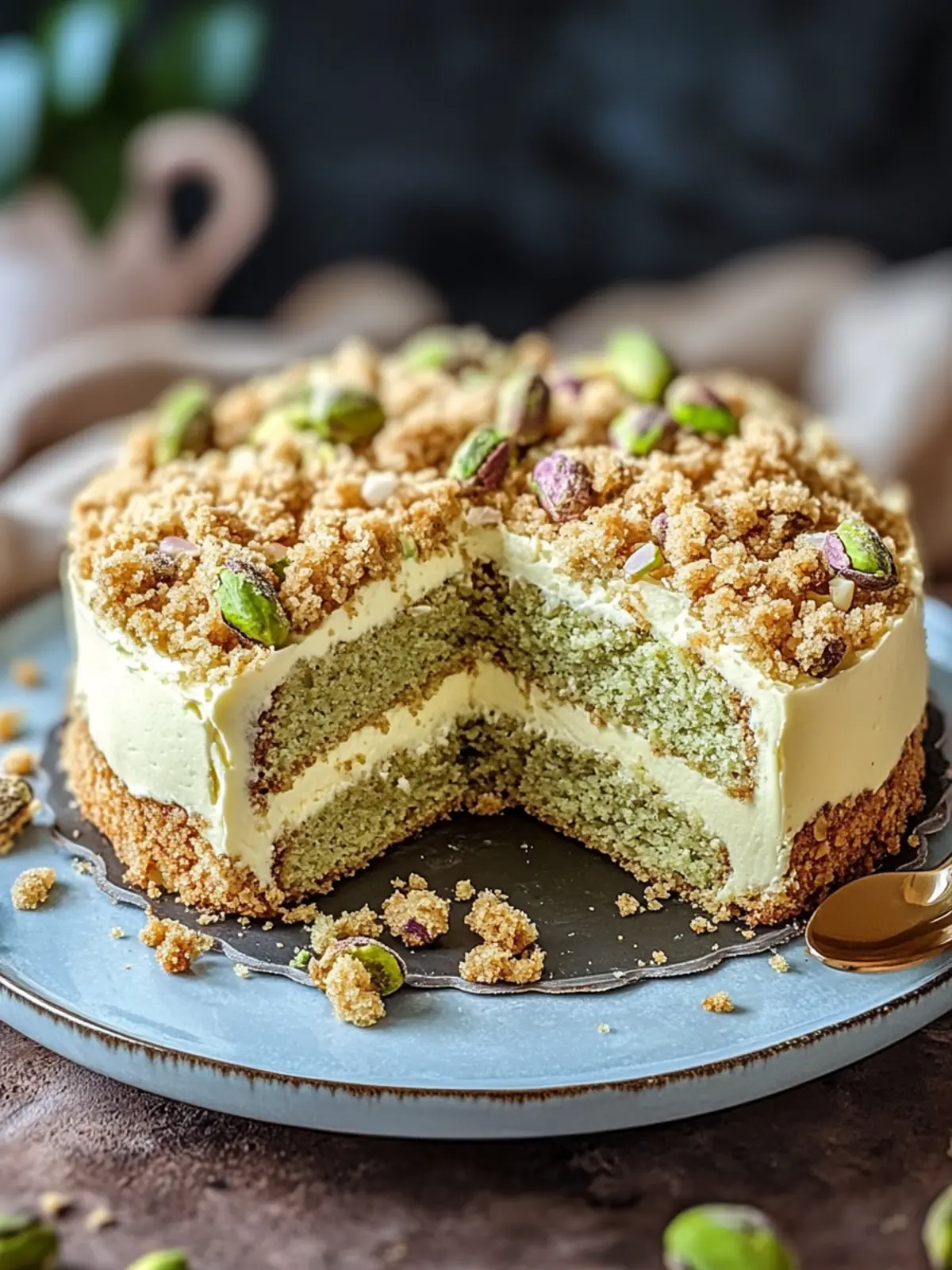 Italian Pistachio Crumb Cake