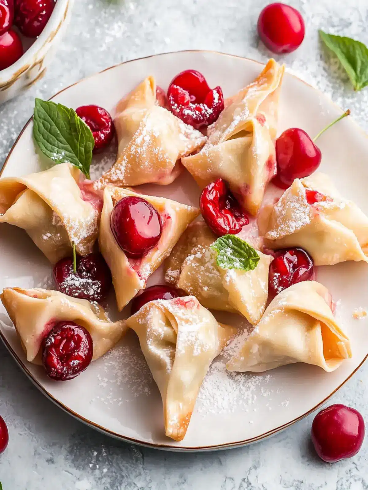 Irresistible Cherry Cheesecake Dessert Wontons to Swoon Over Cherry Cheesecake Dessert Wontons