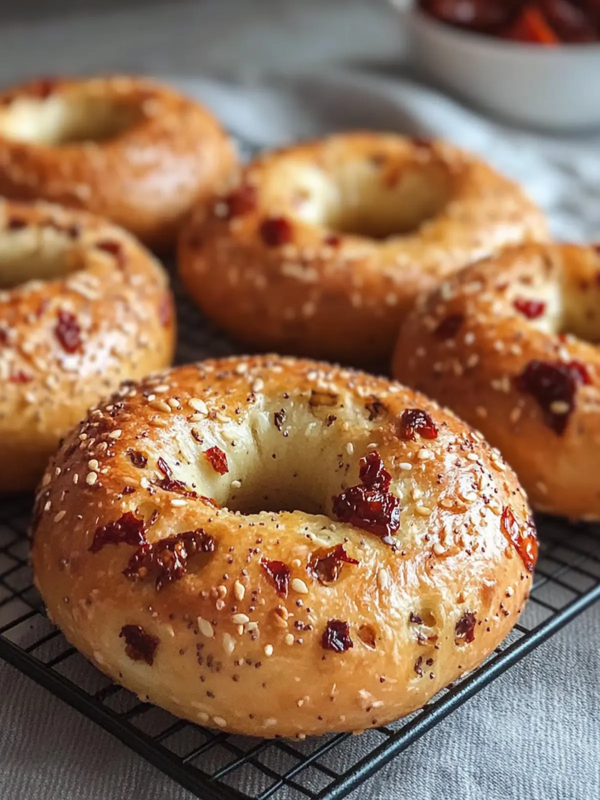 Artisan Sun Dried Tomato Bagels for a Savory Breakfast Treat Artisan Sun Dried Tomato Bagels