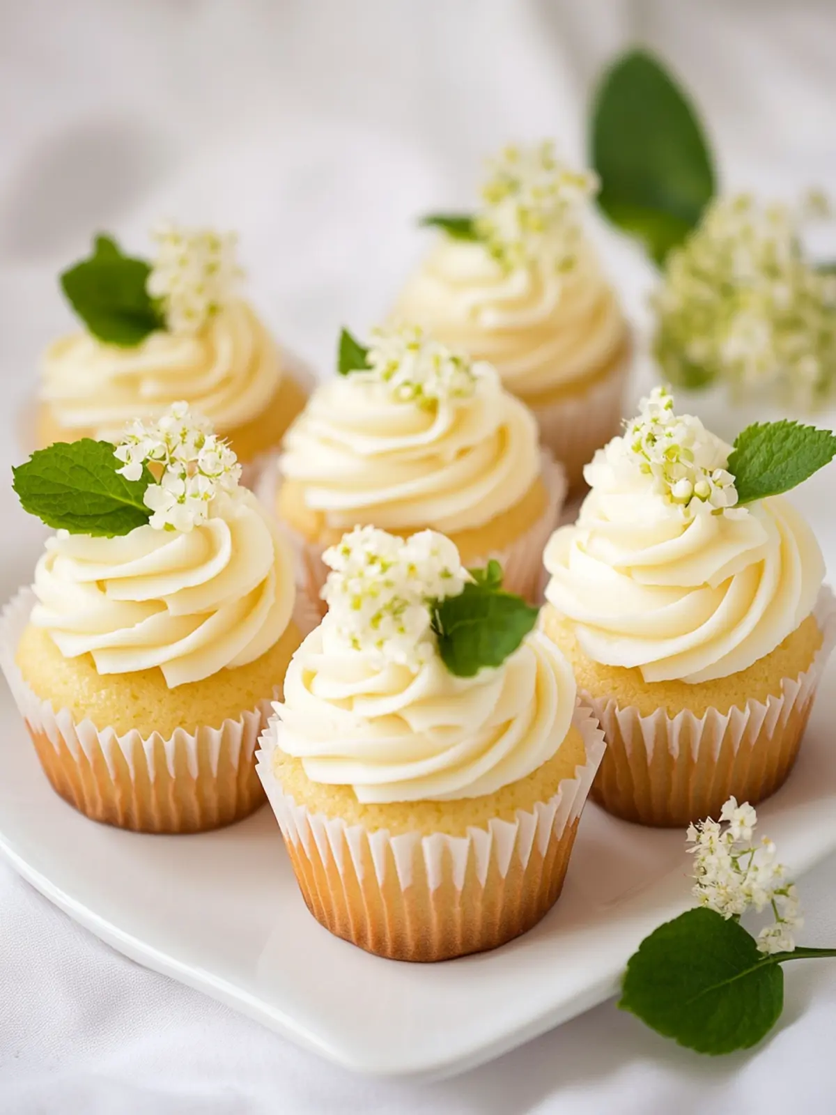 Delicious Elderflower Cupcakes with Meyer Lemon Twist Elderflower Cupcakes