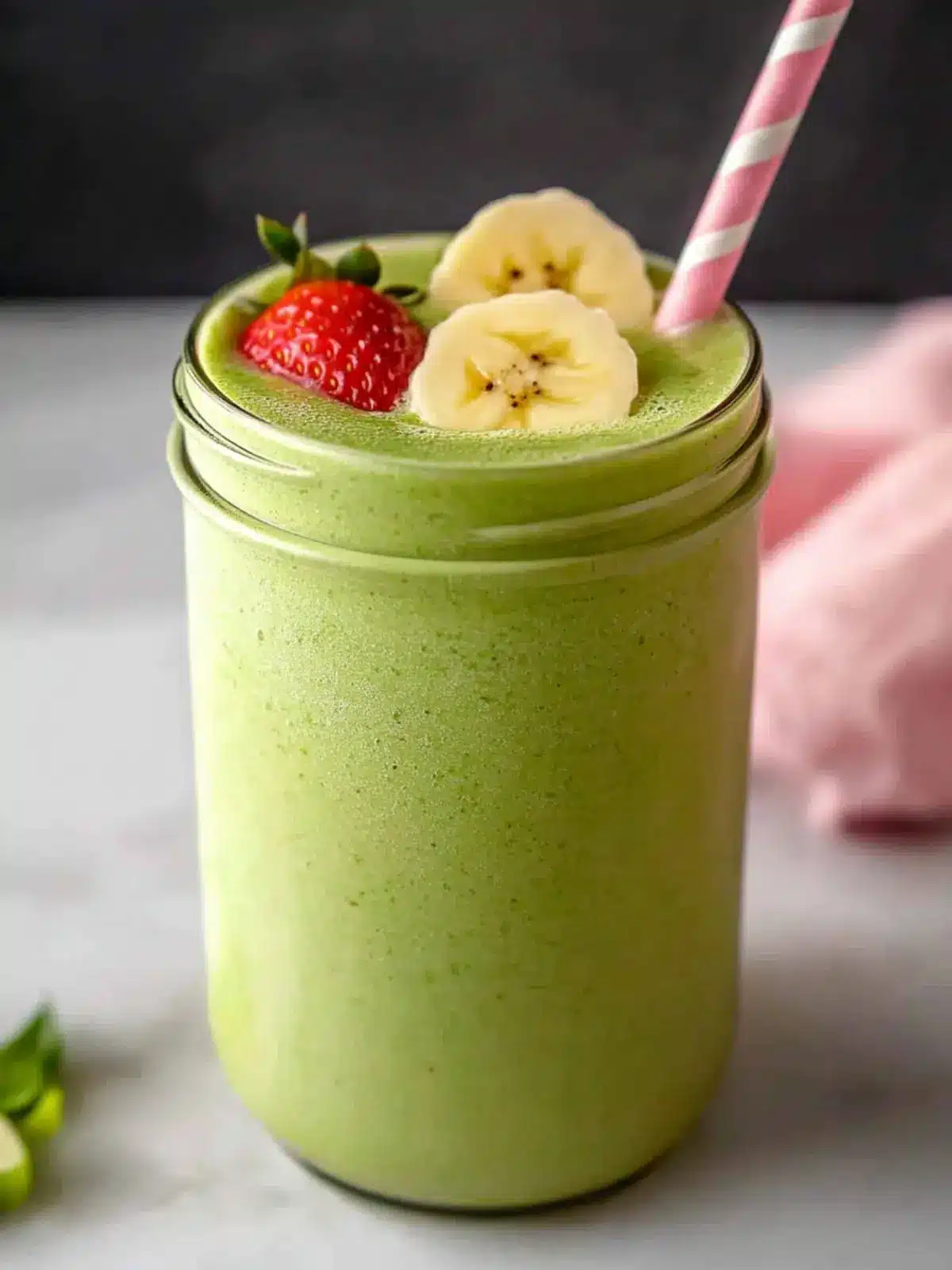Strawberry Matcha Smoothie with Banana