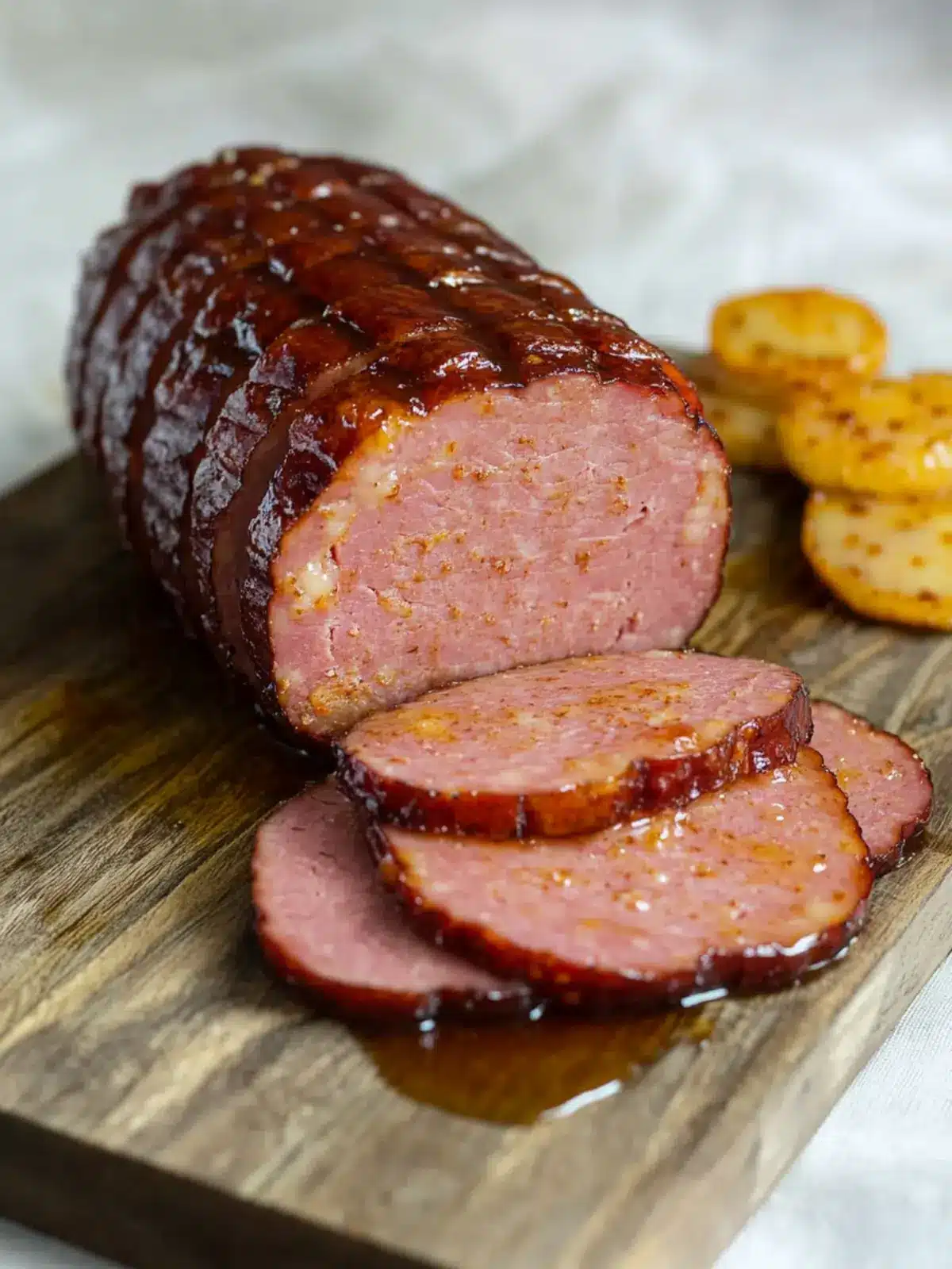 Irresistible Smoked Bologna With A Hot Honey Glaze Recipe Smoked Bologna With A Hot Honey Glaze