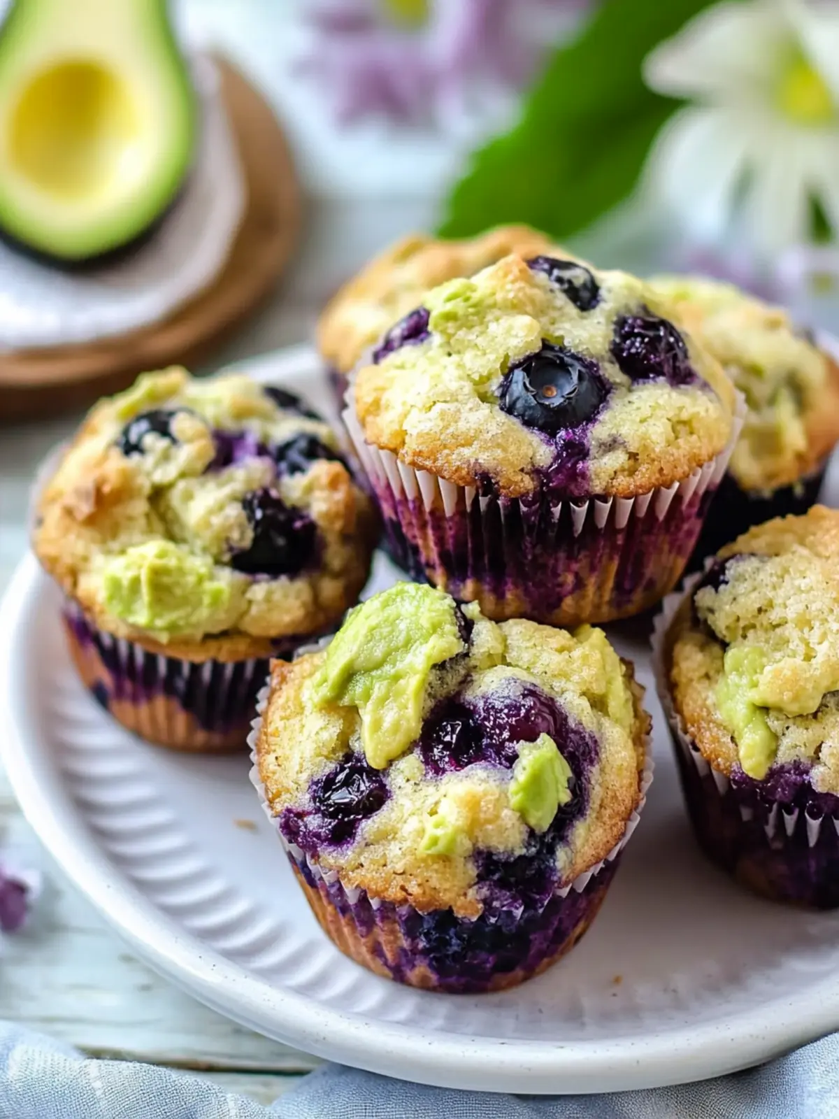 Avocado Blueberry Muffins