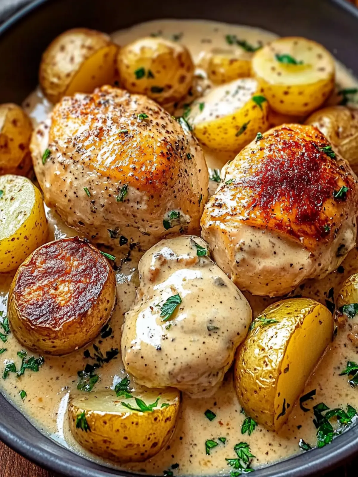 Delicious Chicken and Potatoes with Dijon Cream Sauce Adventure Chicken and Potatoes with Dijon Cream Sauce