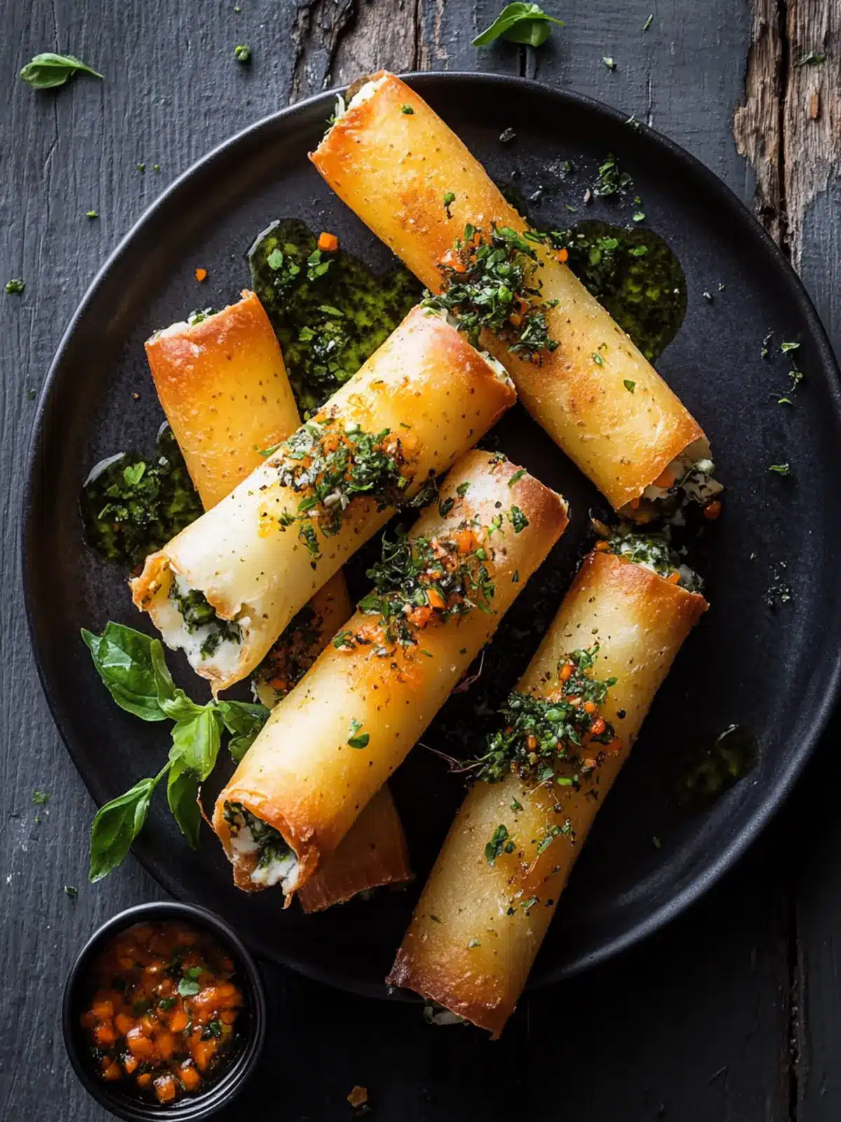 Potato Cannoli with Salsa Verde