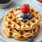 Wholesome Overnight Almond Oatmeal Waffles for Busy Mornings Overnight Almond Oatmeal Waffles