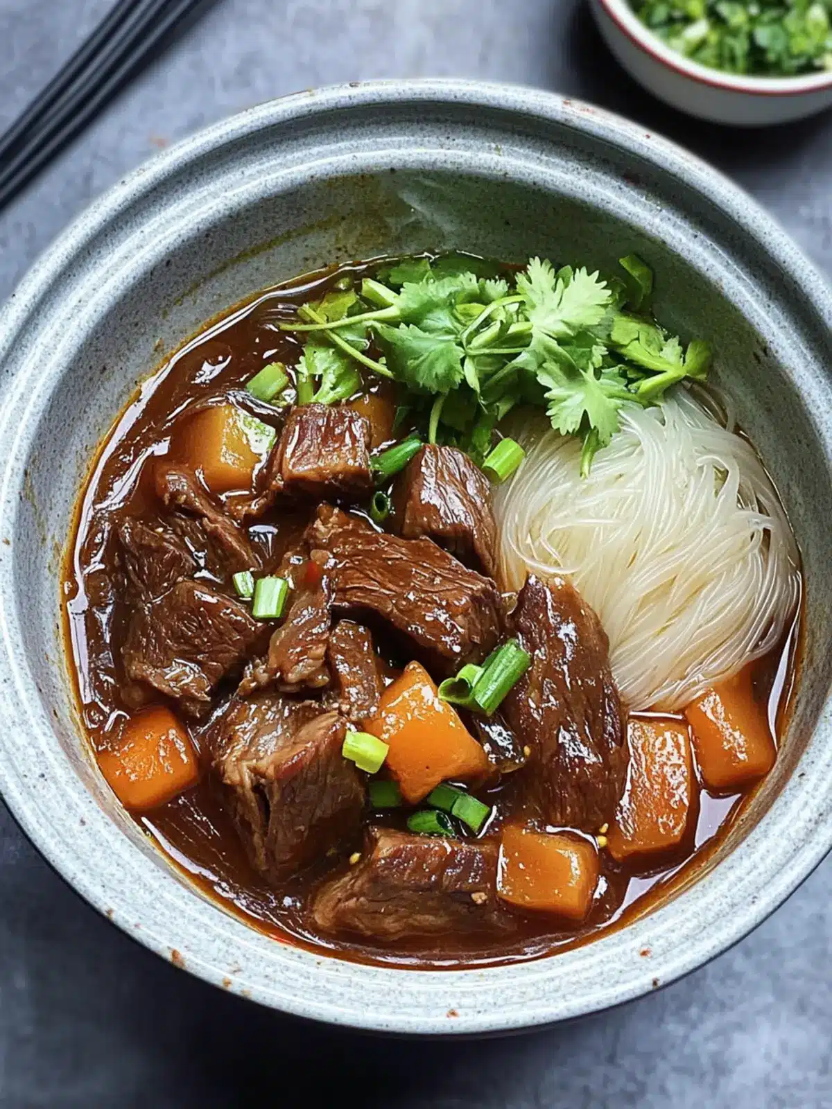 Savor Comfort: Chinese Braised Beef Stew with Glass Noodles Chinese Braised Beef Stew with Glass Noodles