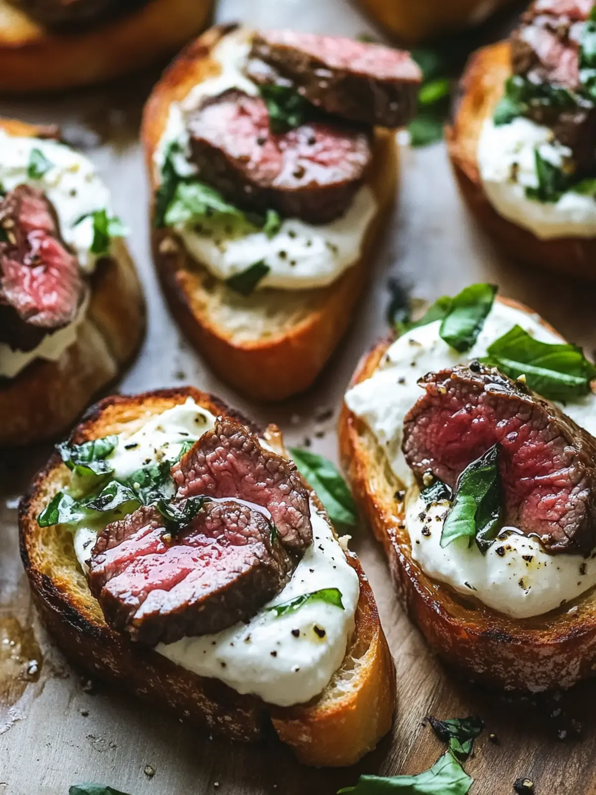 Steak Crostini with Zesty Horseradish Cream for a Savory Treat Steak Crostini