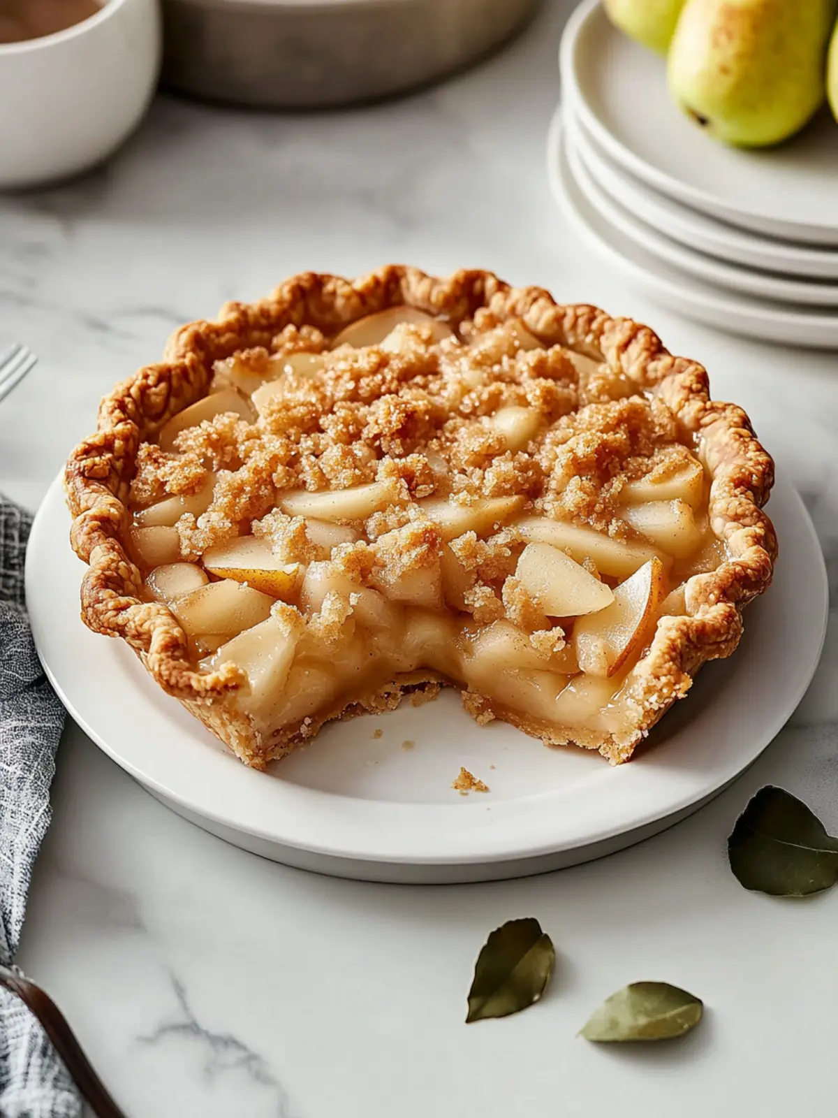 Irresistible Dutch Pear Pie with Streusel Topping Recipe Dutch Pear Pie with Streusel Topping