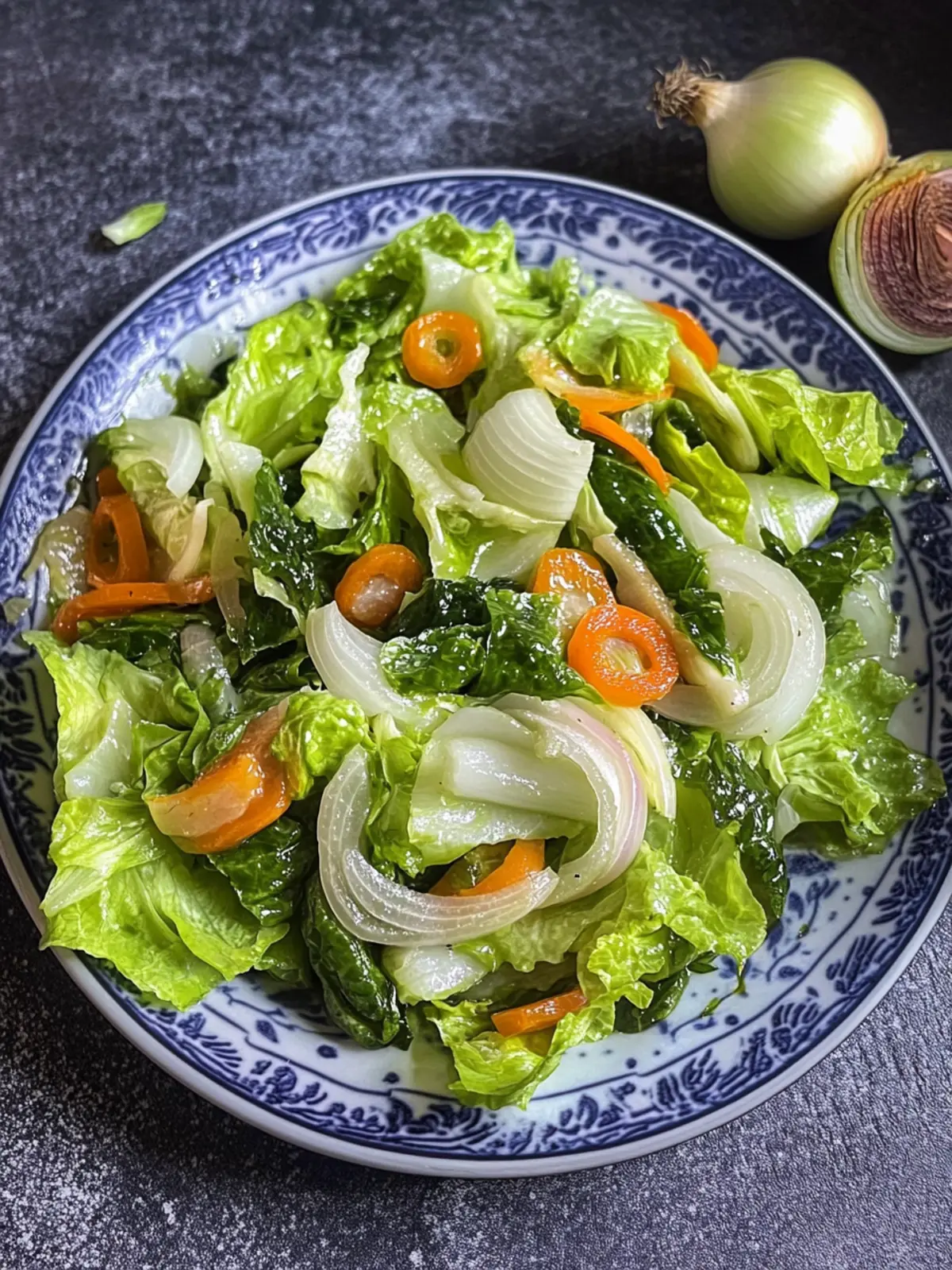 Lettuce Stir Fry with Onions