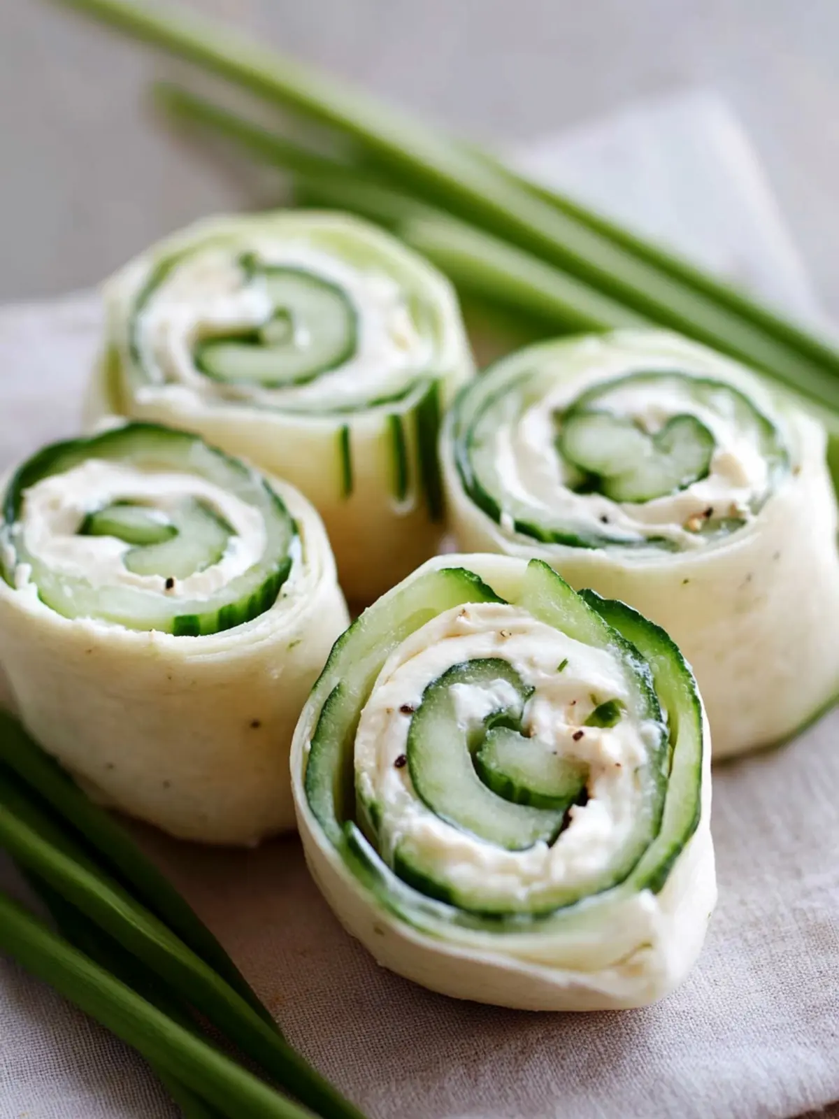 Cucumber and Cream Cheese Sandwich Rolls