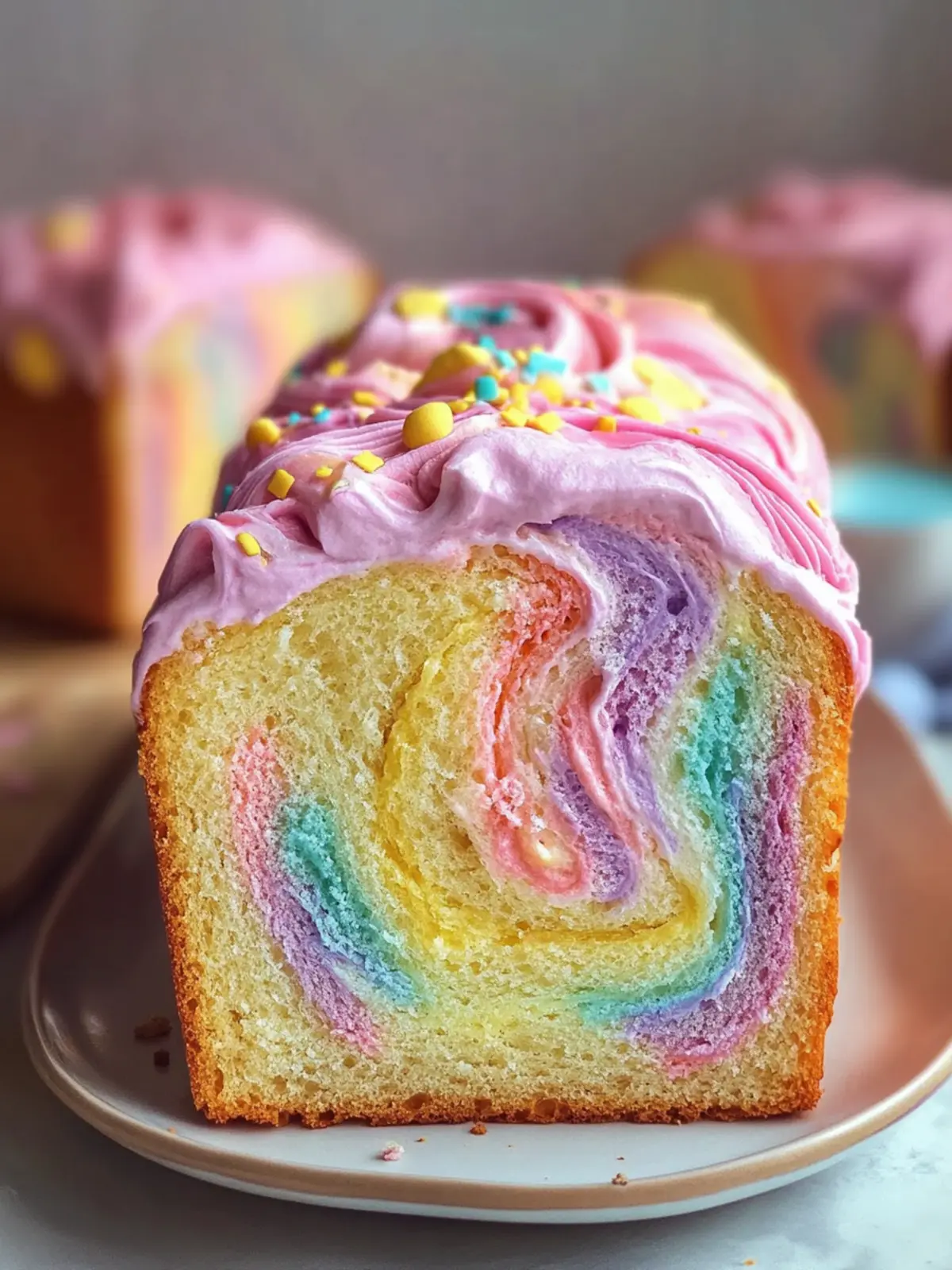 Delicious Pastel Swirl Loaf: A Light, Colorful Treat Pastel Swirl Loaf