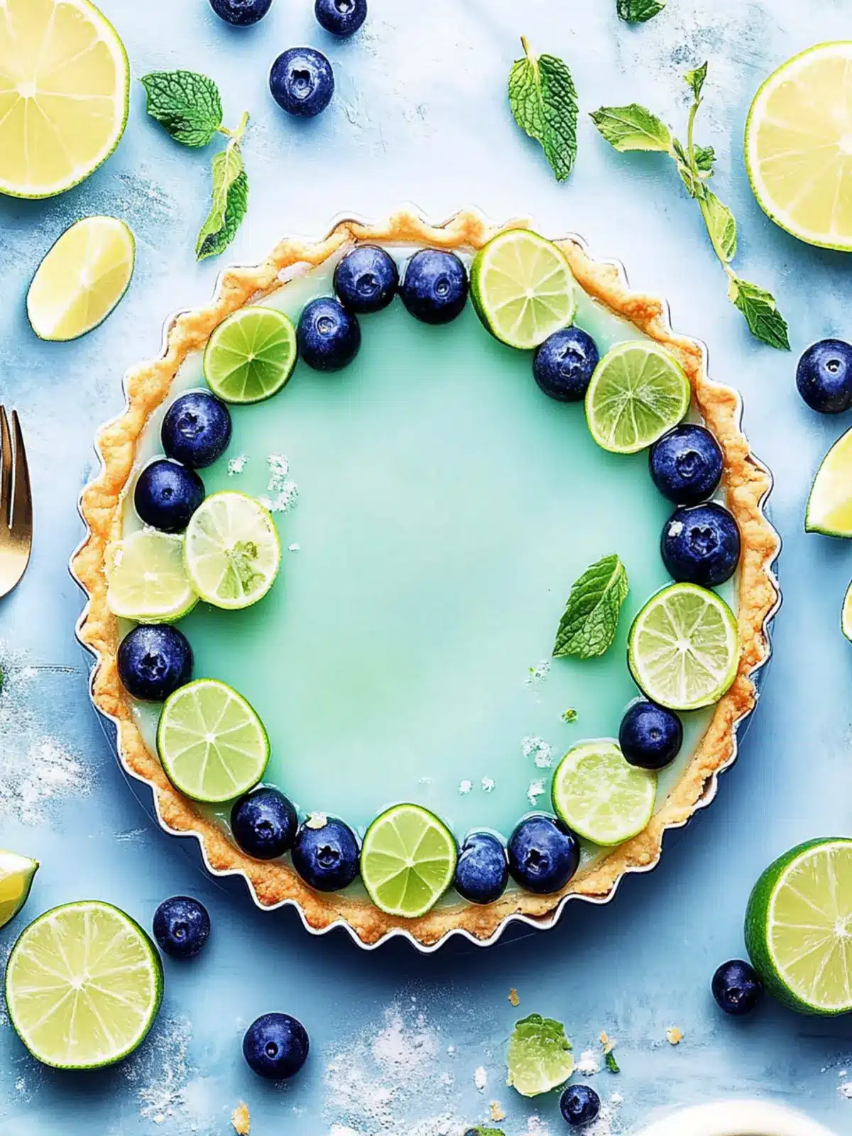 Vibrant Blue Moon Lime Tart That's Easy and Dairy-Free Blue Moon Lime Tart