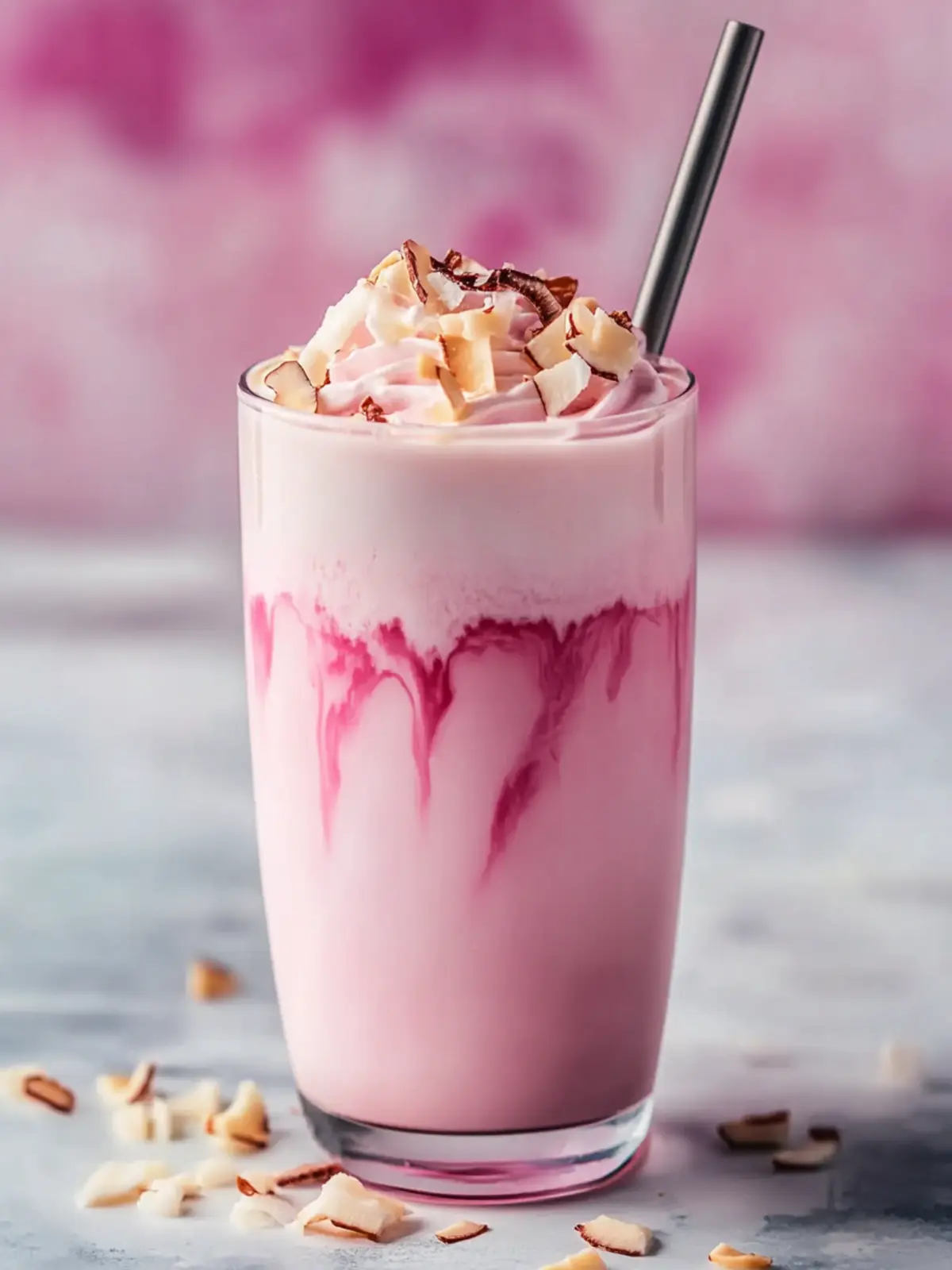 Delight in a Pink Coconut Iced Latte: Refreshing Vegan Treat Pink Coconut Iced Latte