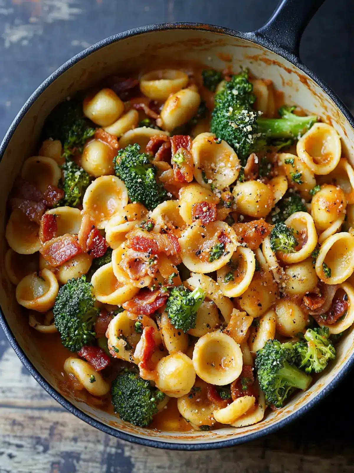 Spicy Bacon Broccoli Orecchiette