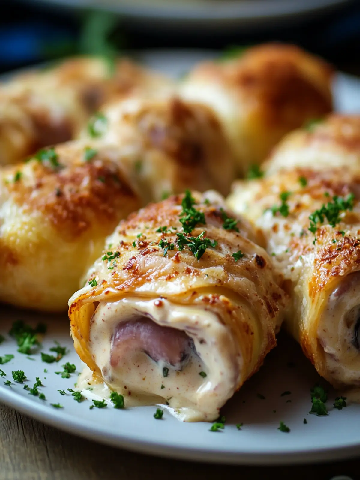 Creamy Chicken Cordon Bleu Rolls
