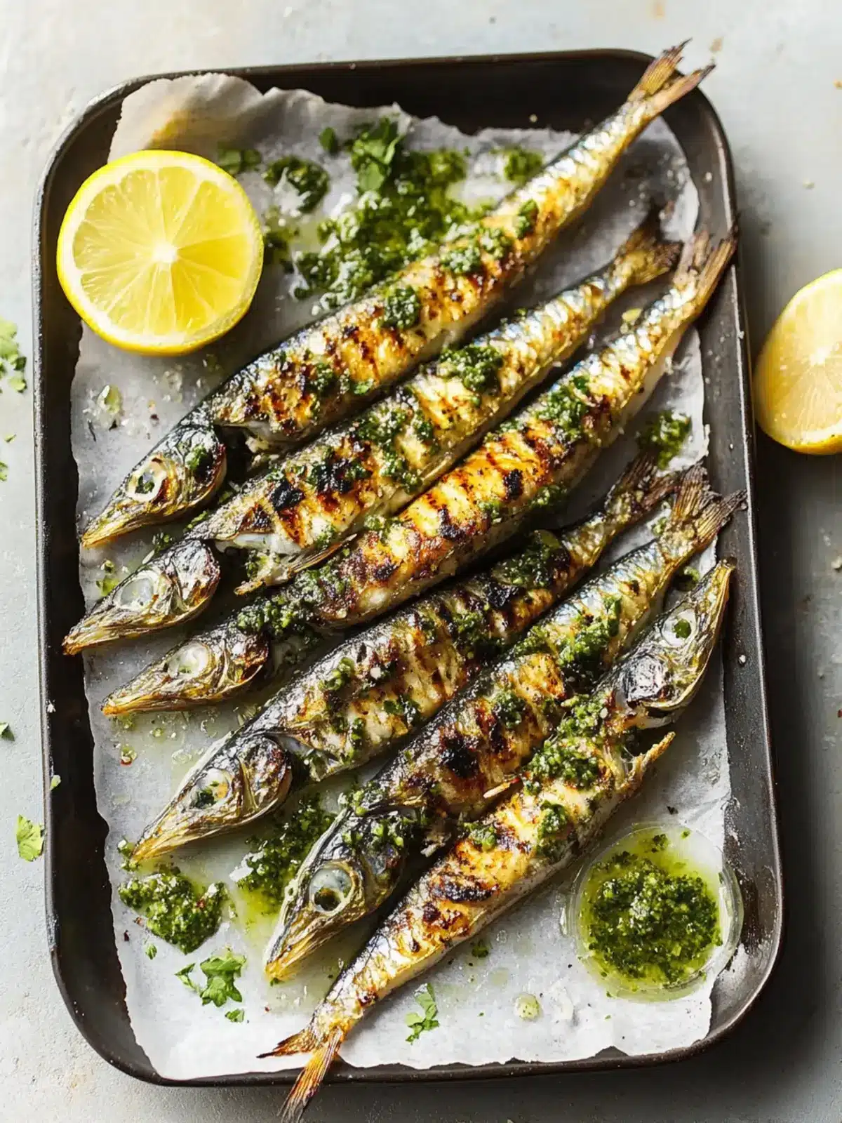Grilled Sardines with Green Chile Sauce for a Flavorful Feast Grilled Sardines with Green Chile Sauce