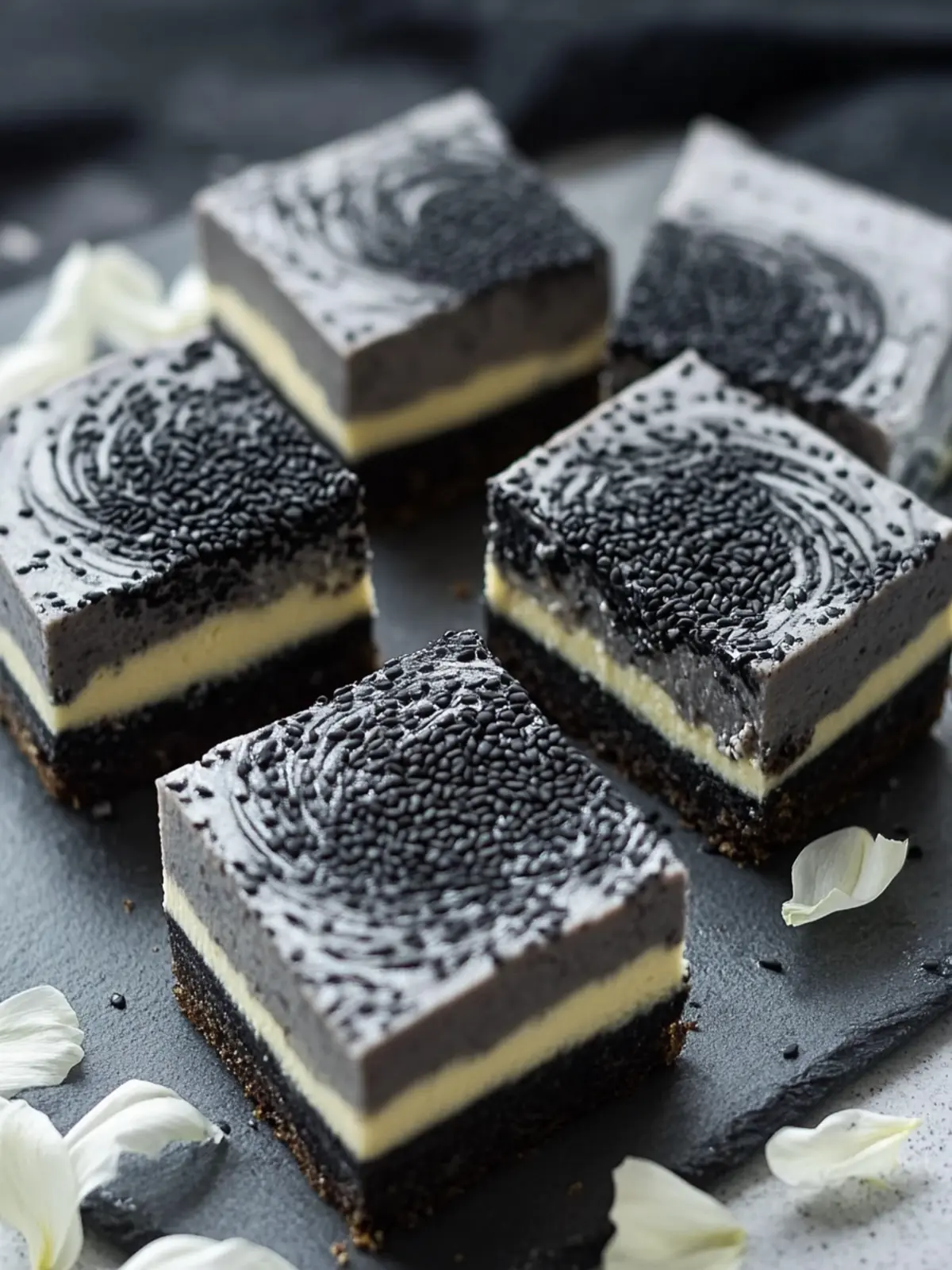 Black Sesame Cheesecake Bars