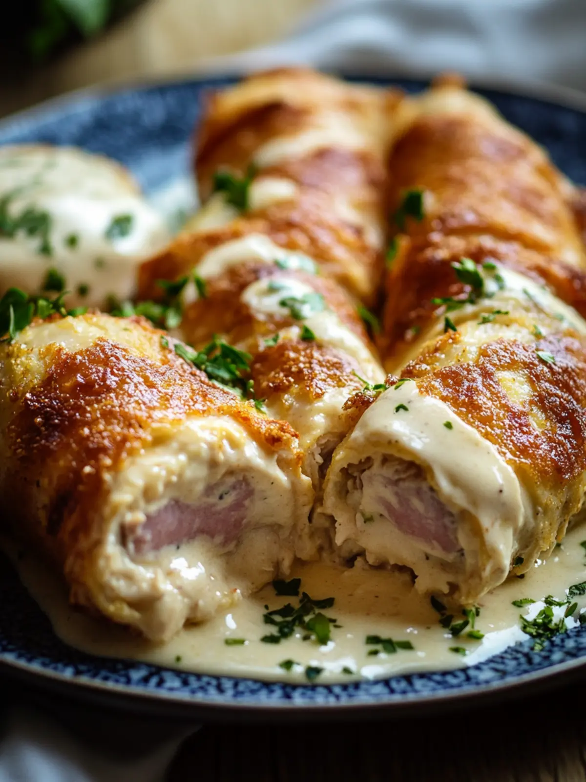 Creamy Chicken Cordon Bleu Rolls
