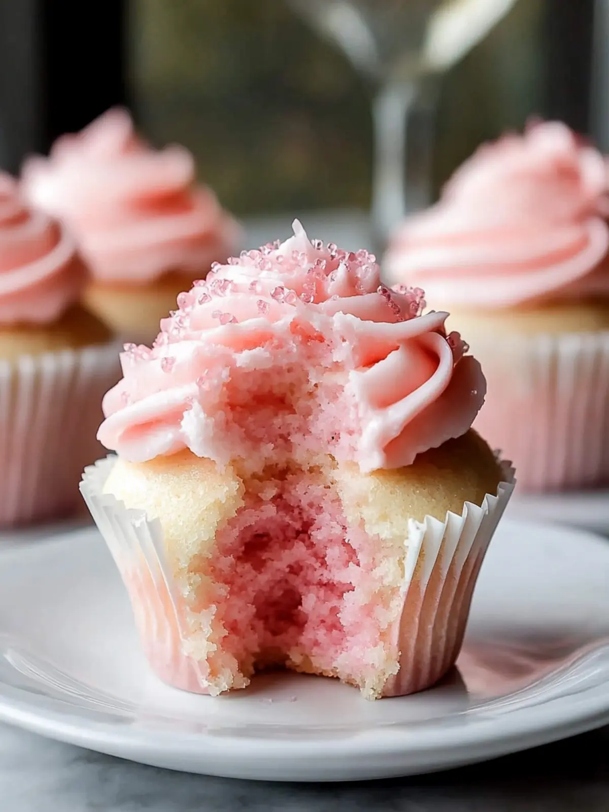 Valentine Pink Champagne Cupcakes