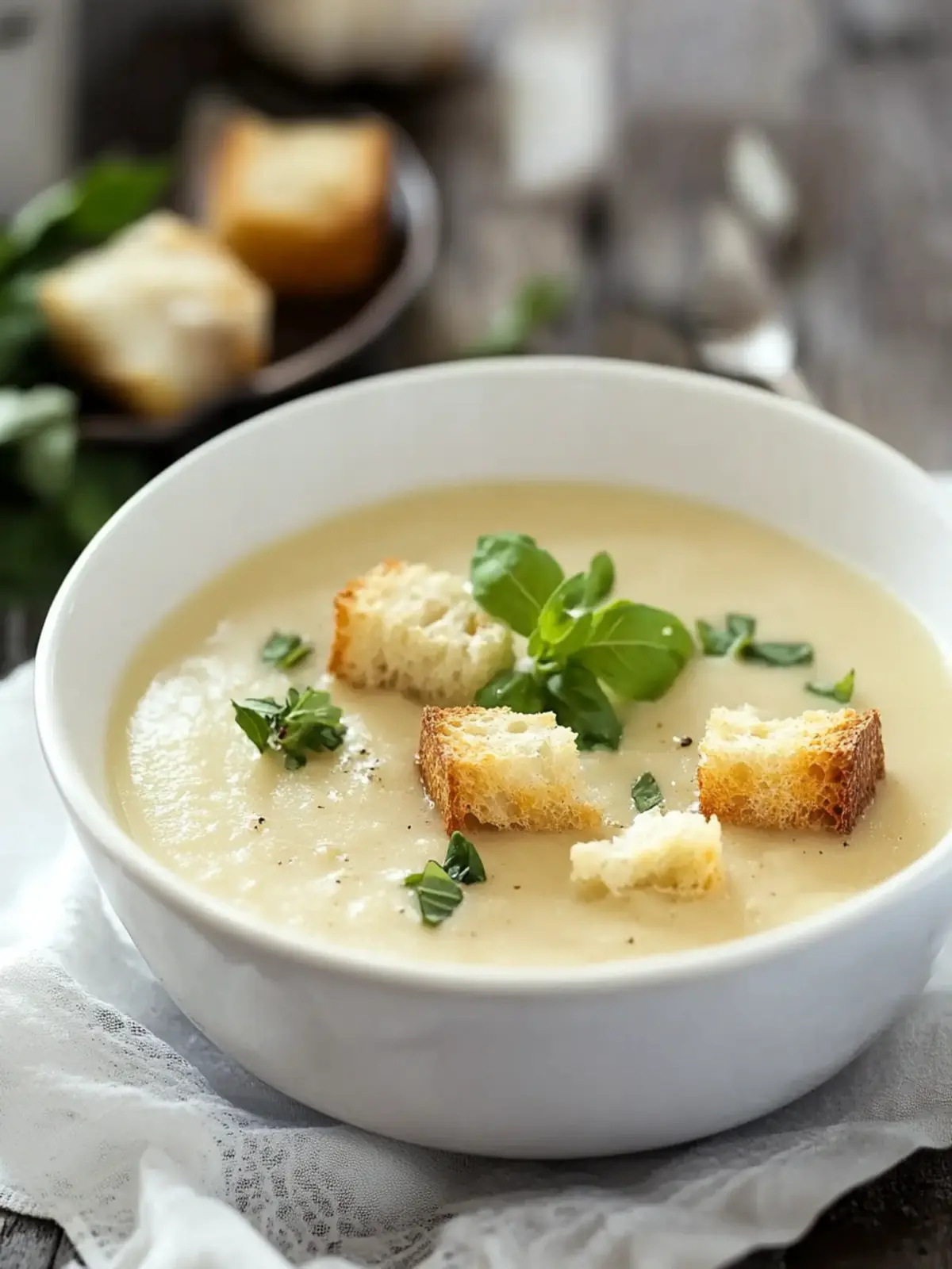 Austrian Garlic Soup With Croutons