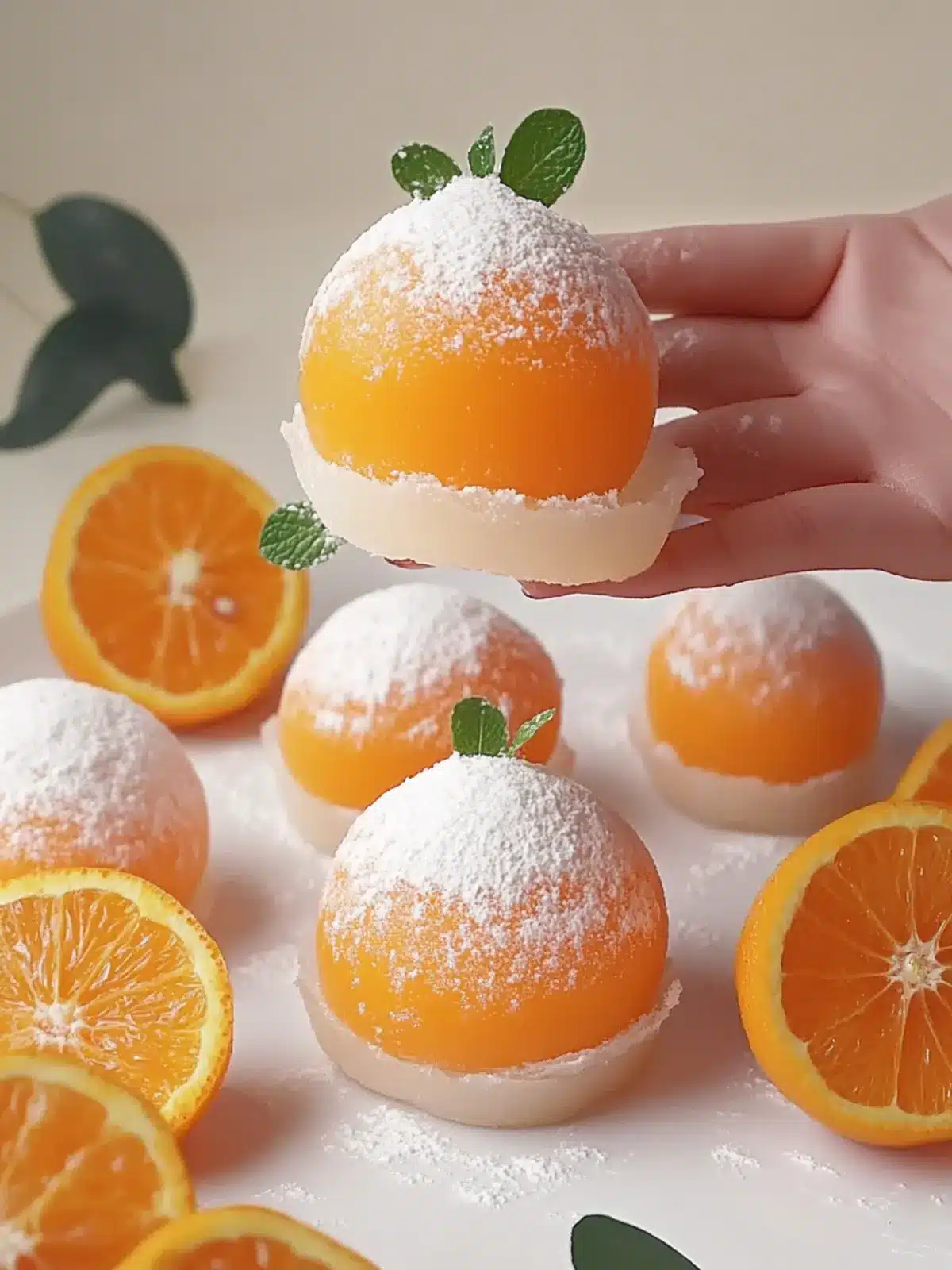 Delight Your Senses with Orange Snowy Mochi Bliss Orange Snowy Mochi