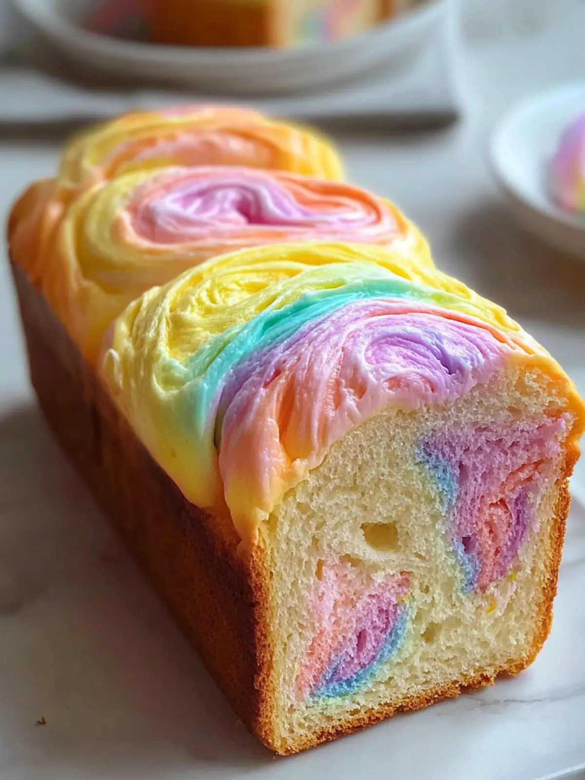 Delicious Pastel Swirl Loaf: A Light, Colorful Treat Pastel Swirl Loaf