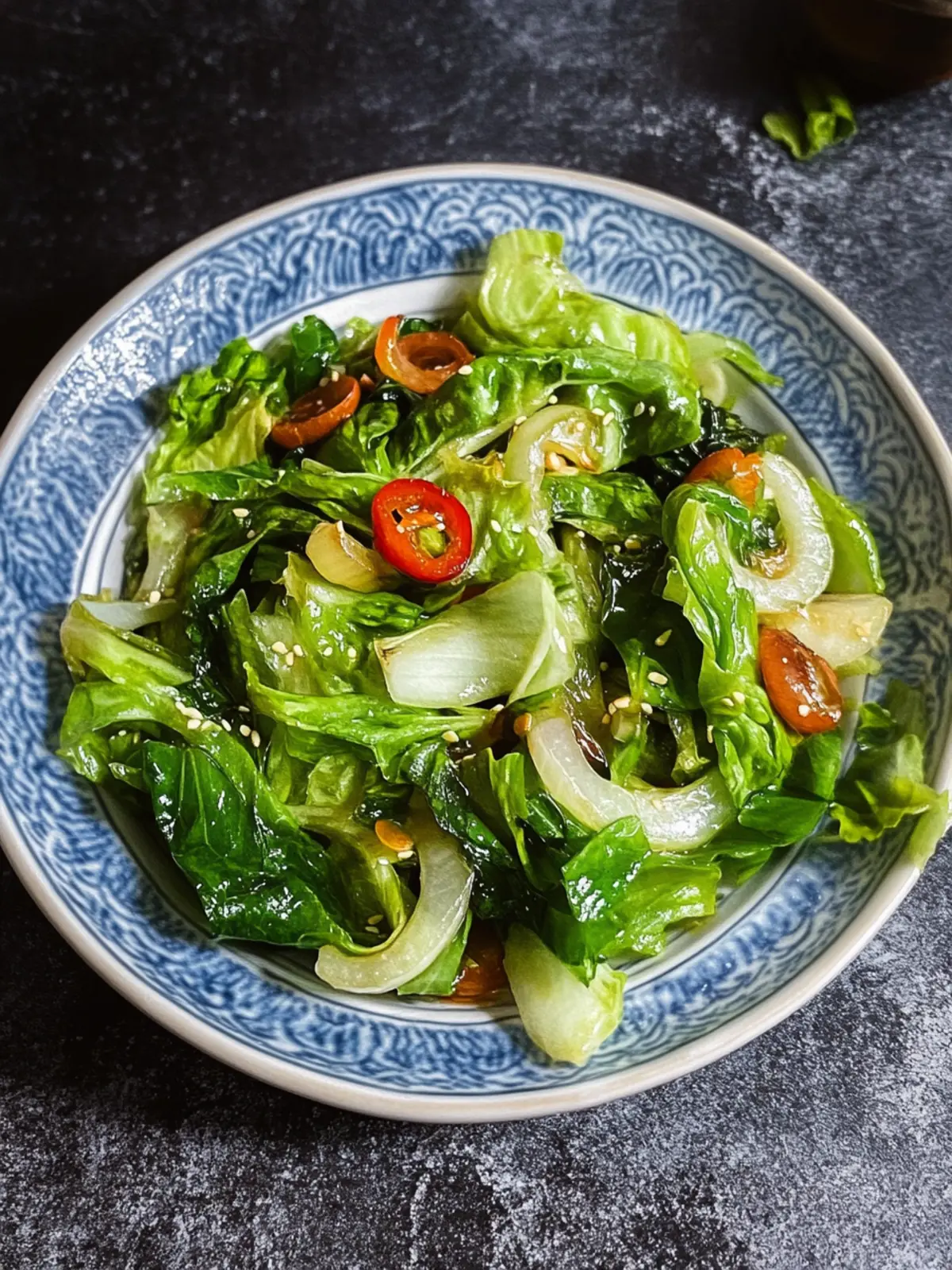 Lettuce Stir Fry with Onions