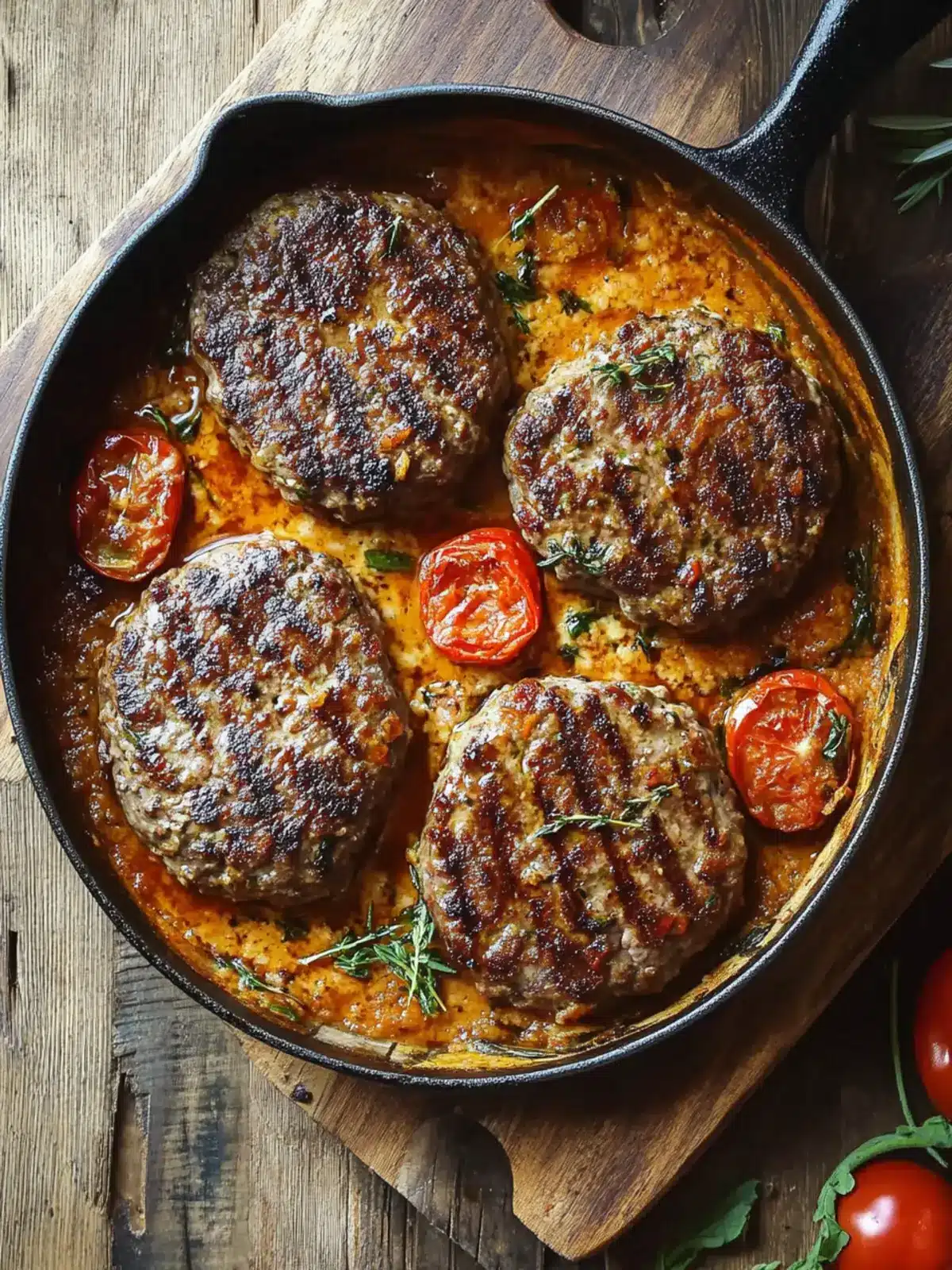 Irresistible Tuscan Hamburger Steaks Bursting with Flavor Tuscan Hamburger Steaks