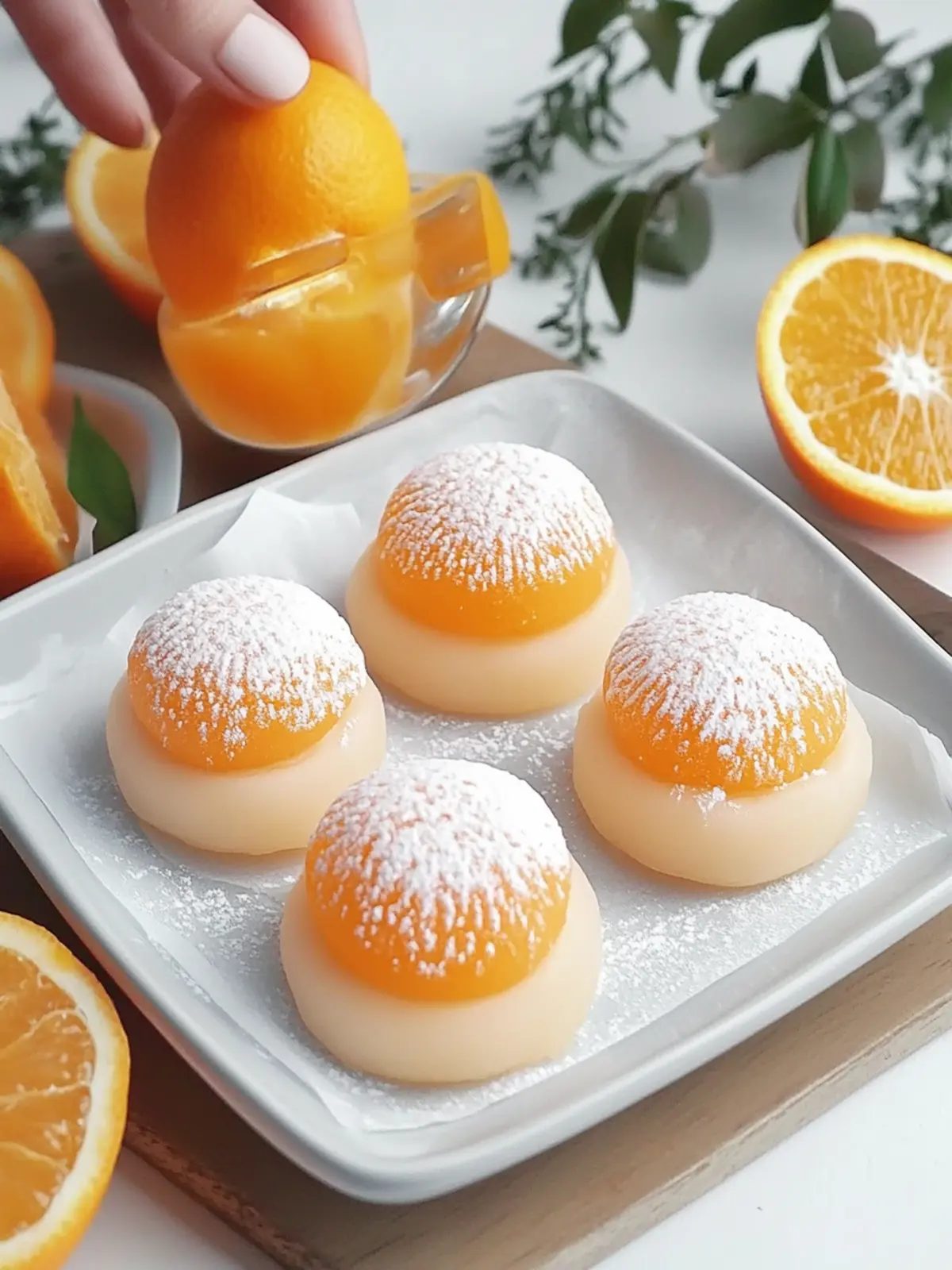 Delight Your Senses with Orange Snowy Mochi Bliss Orange Snowy Mochi