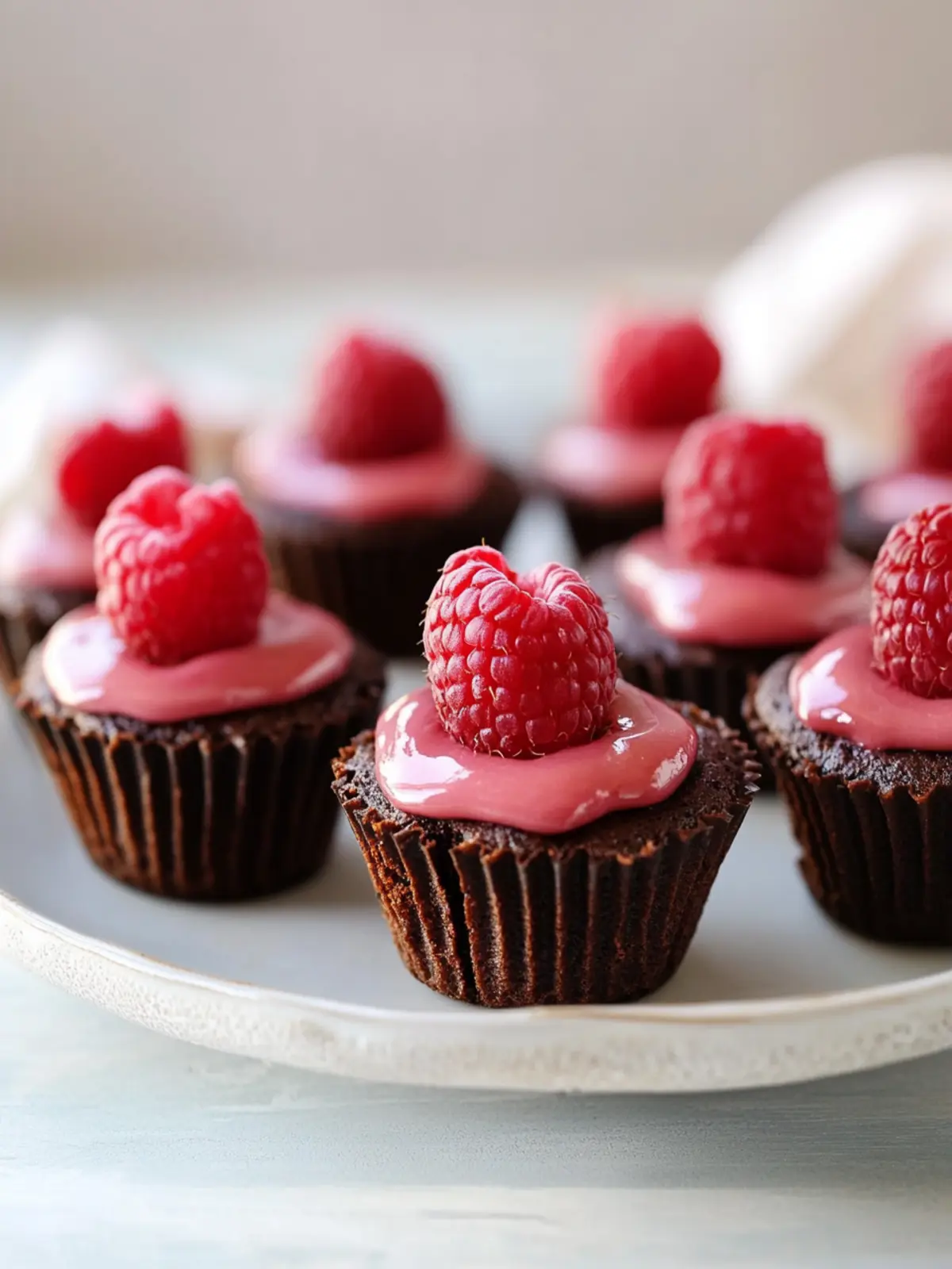 Decadent Mini Brownie Cups with Raspberry Mousse Delight Mini Brownie Cups with Raspberry Mousse