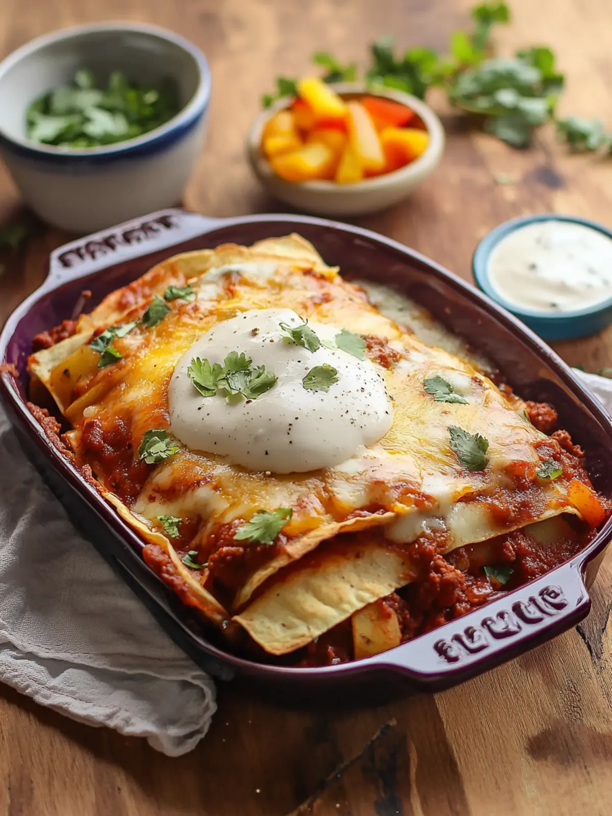 Delicious Stacked Potato and Chorizo Enchiladas to Make Today Stacked Potato and Chorizo Enchiladas